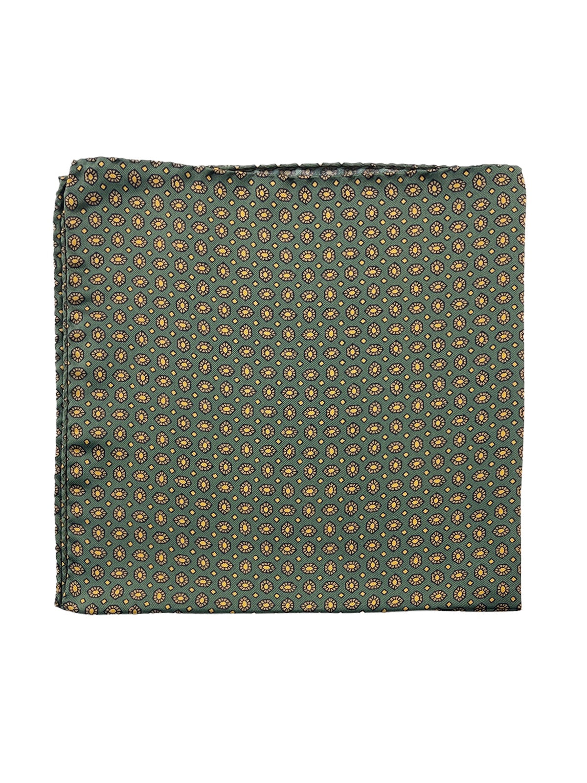 Shield Printed Silk Pochette - Forest Green