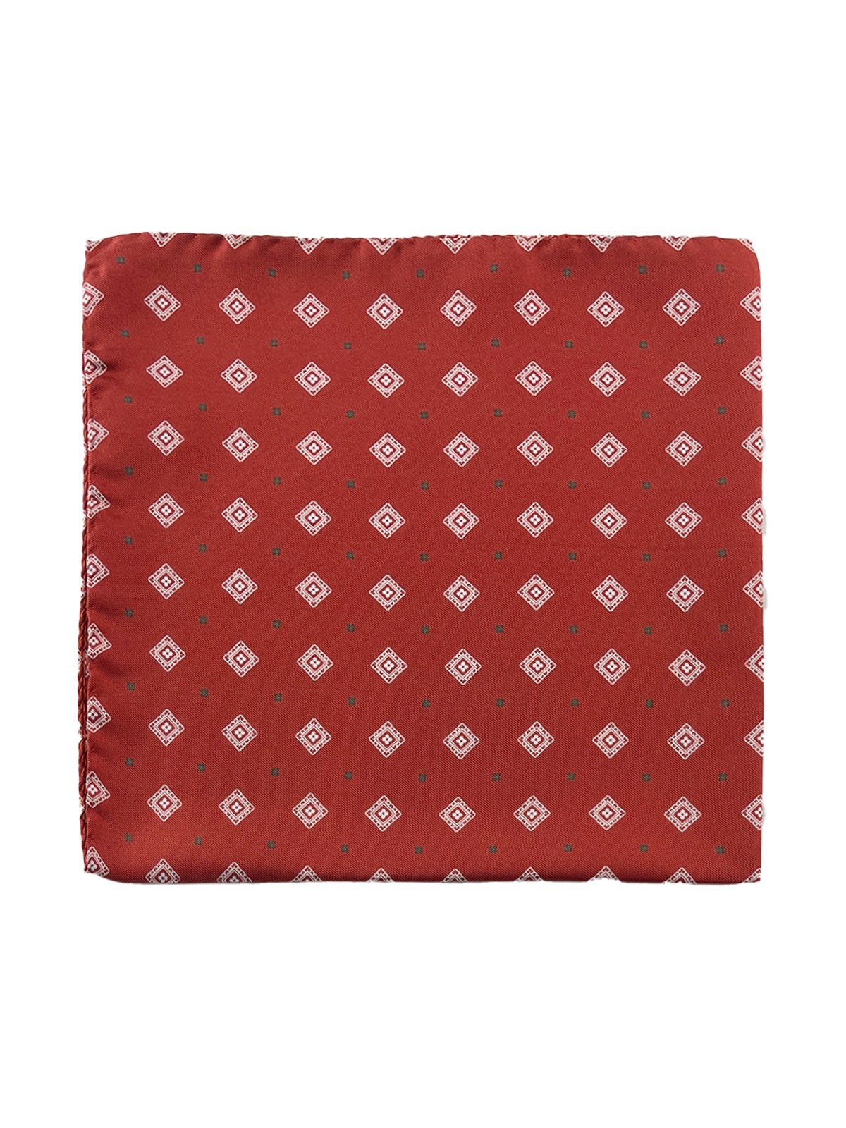 Medallion Printed Silk Pochette - Brick
