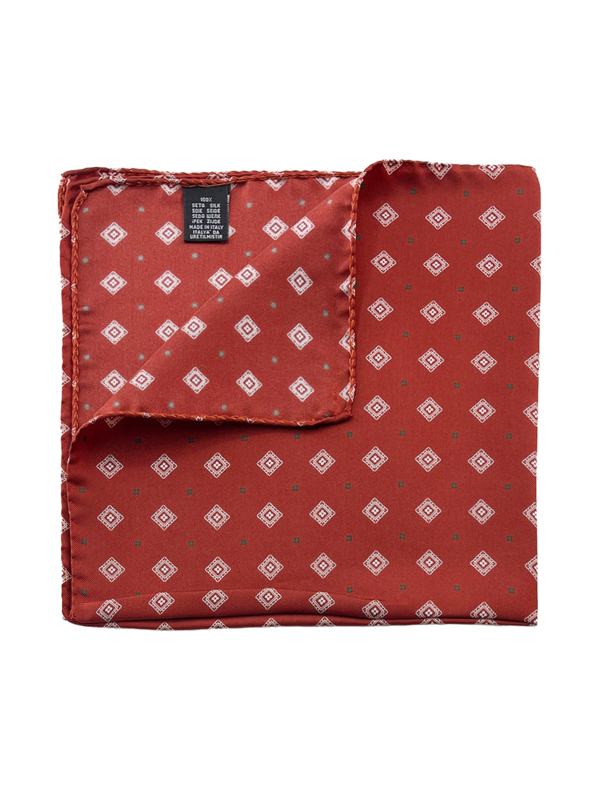 Medallion Printed Silk Pochette - Brick