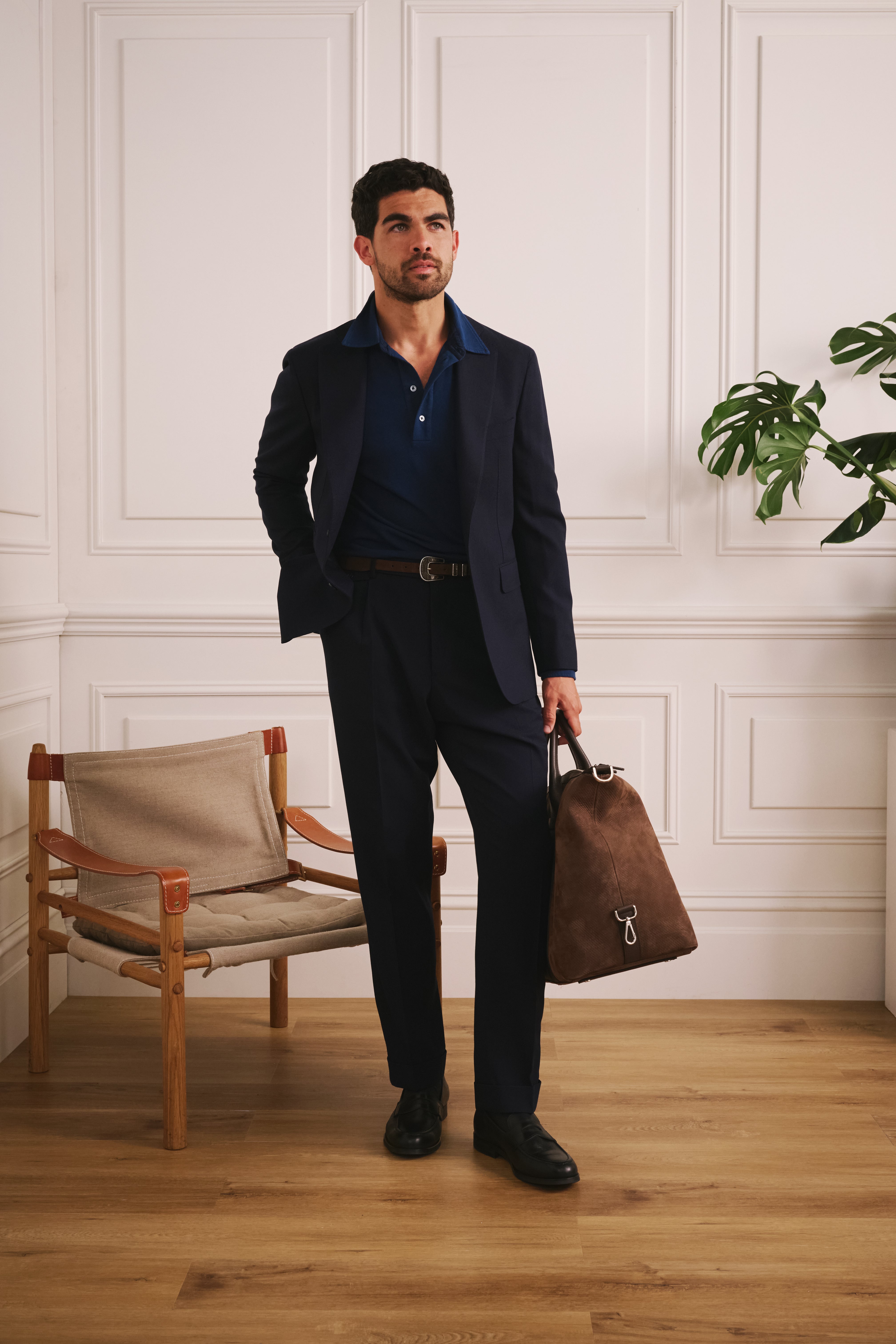 Christian Kimber Hastings Long-Sleeve Polo - Marine