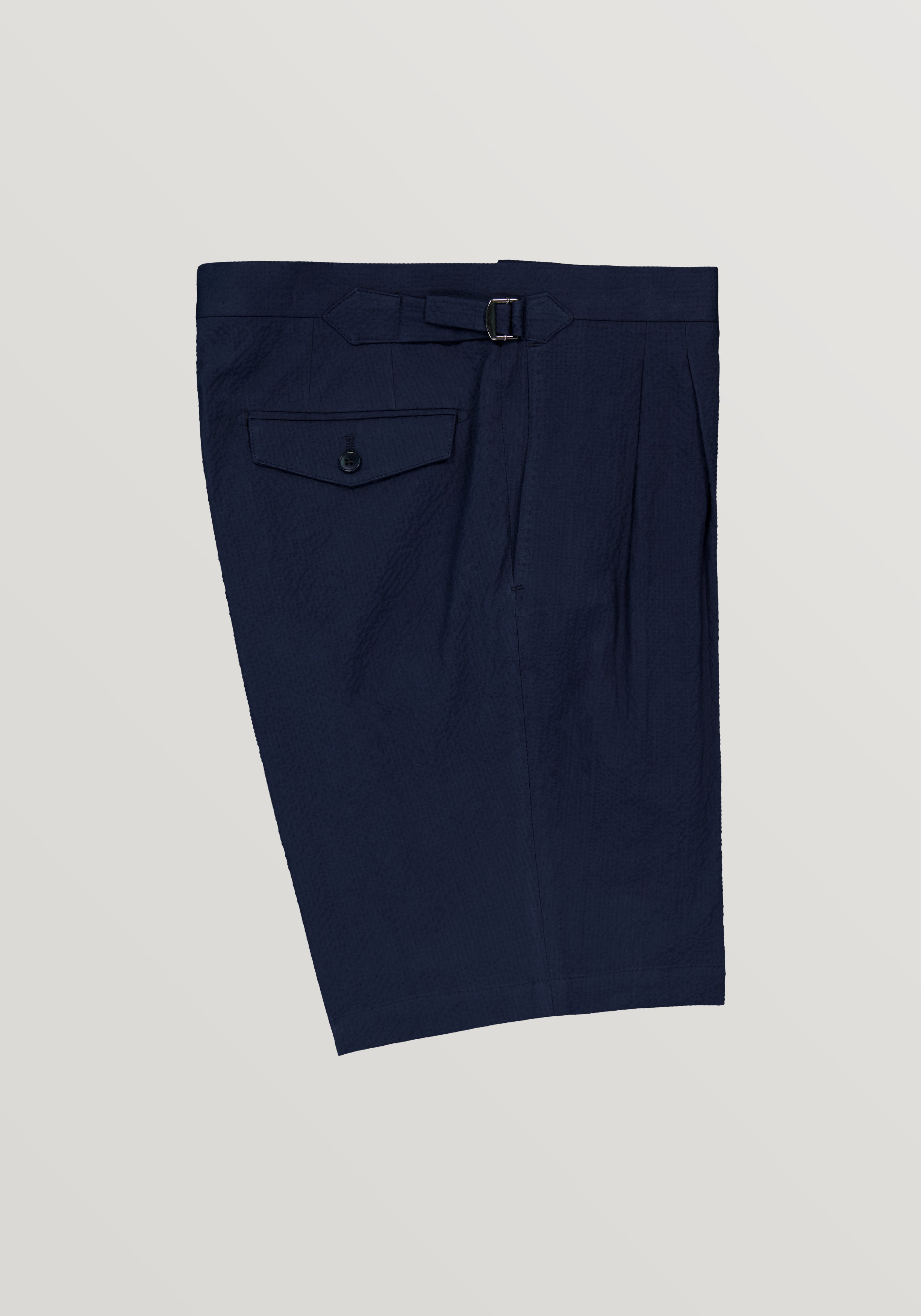 Helier Seersucker Short - French Navy