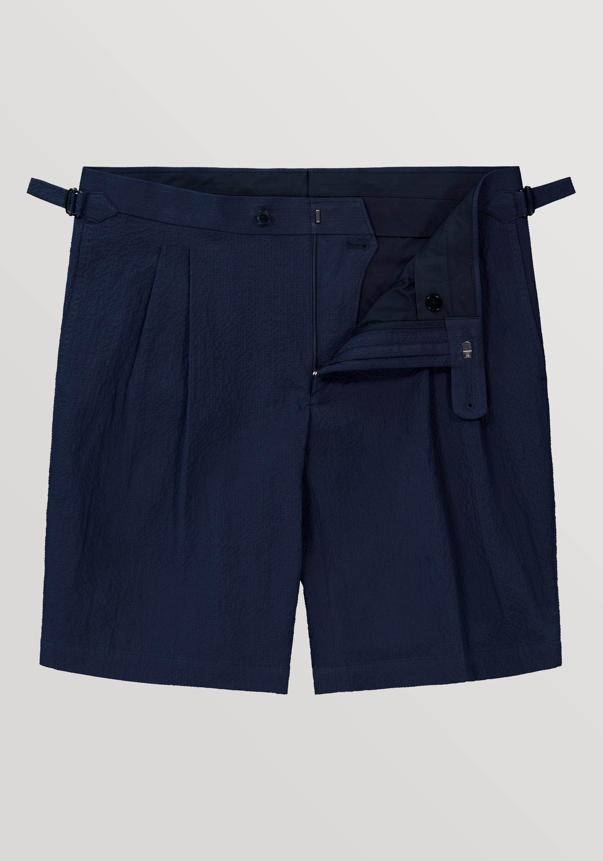 Helier Seersucker Short - French Navy