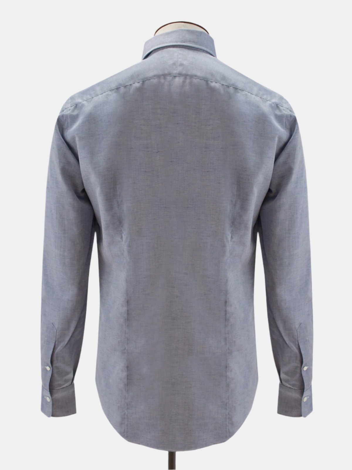 Chambray Long Sleeve Camp Collar Shirt - Grey