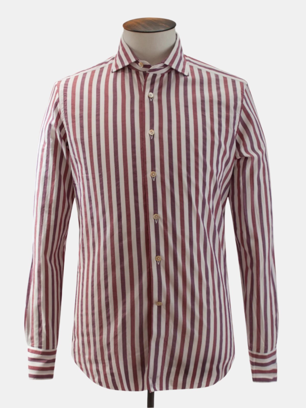 Spread Collar Shirt - Mixed Berry Bengal Stripe