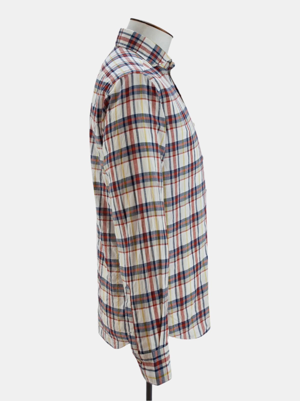 Ecru & Navy Madras Spread Collar Shirt