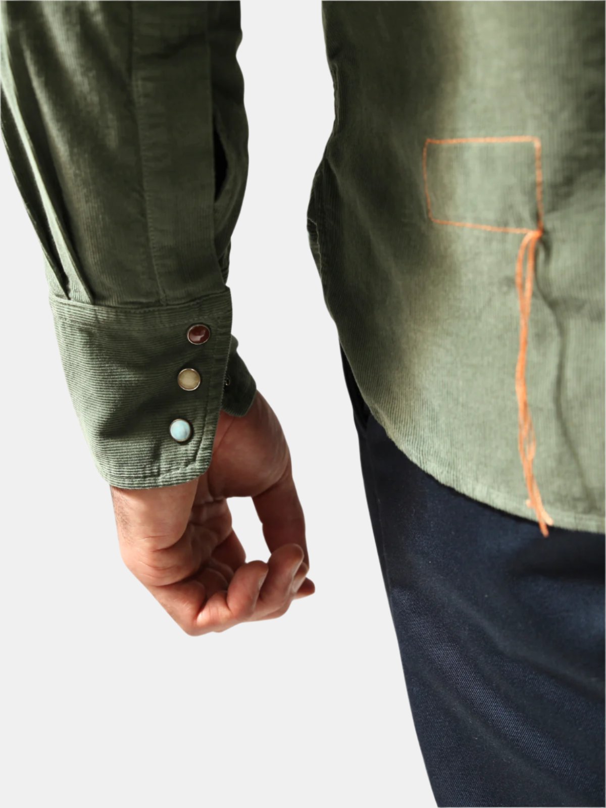 Fortela Corduroy Texan Shirt - Olive  LUCKY LAST