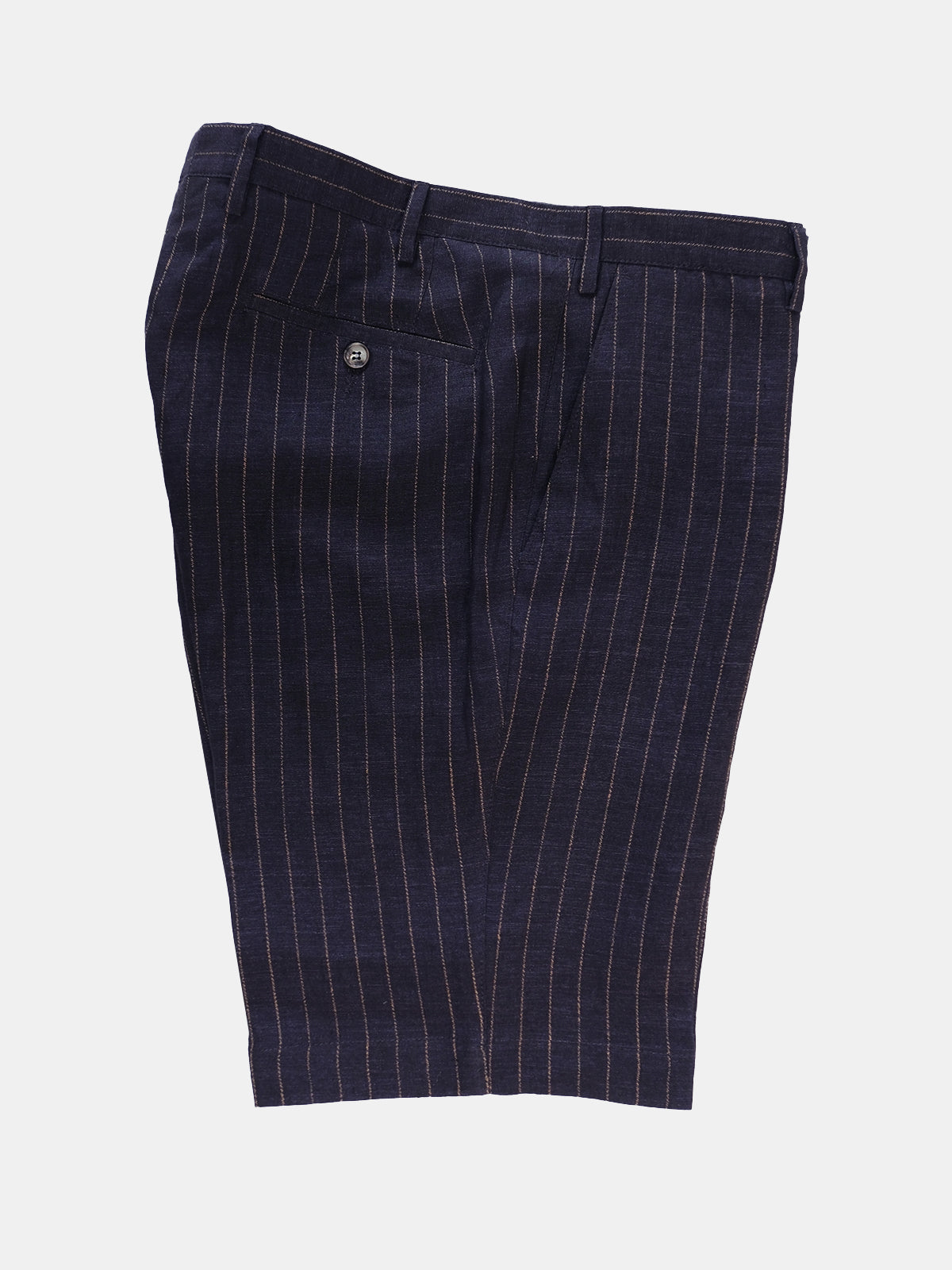 Fermo Shorts - Navy Linen Chalk Stripe - Lucky Last