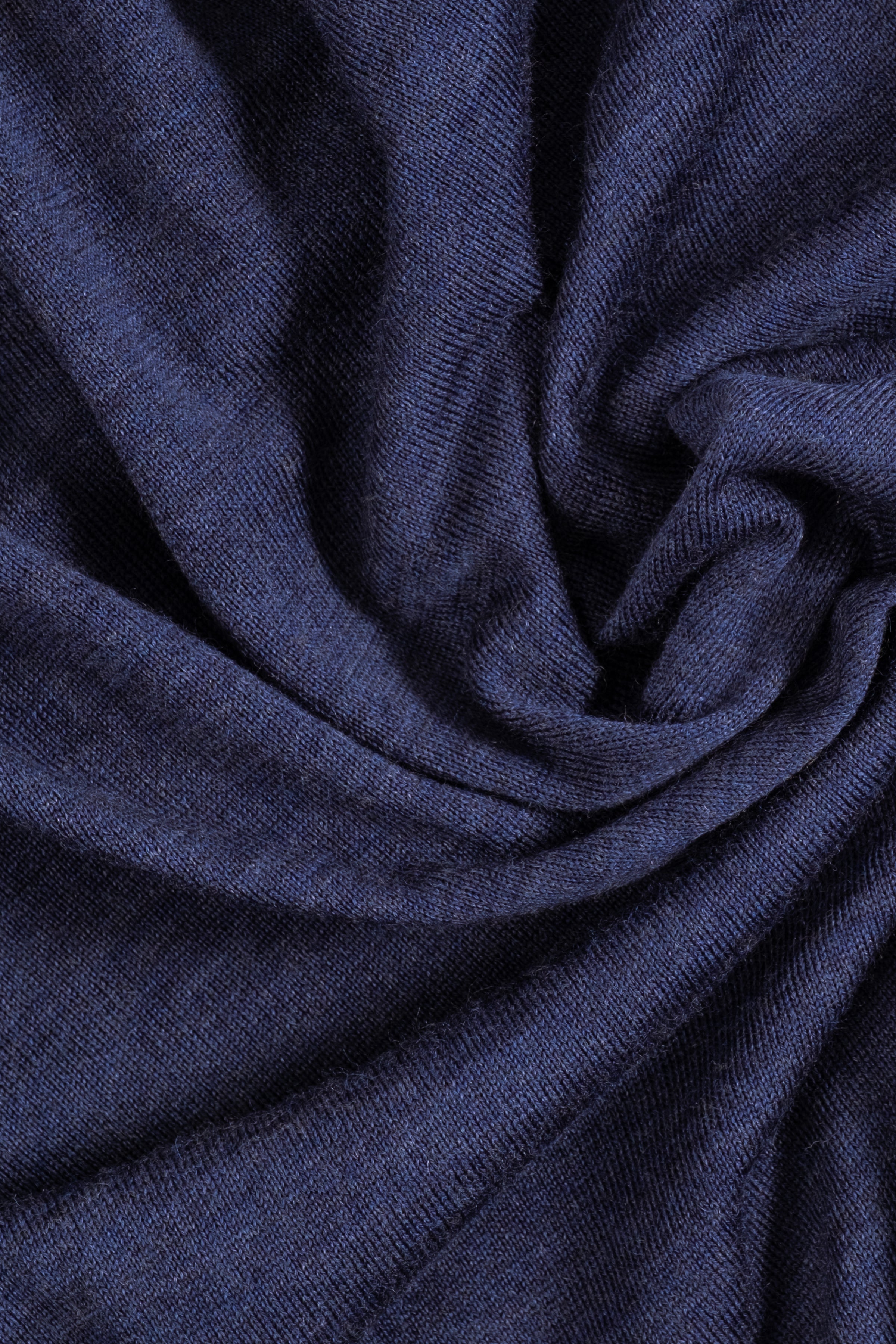 2 Ply Merino Crew Neck Sweater - Indigo Melange