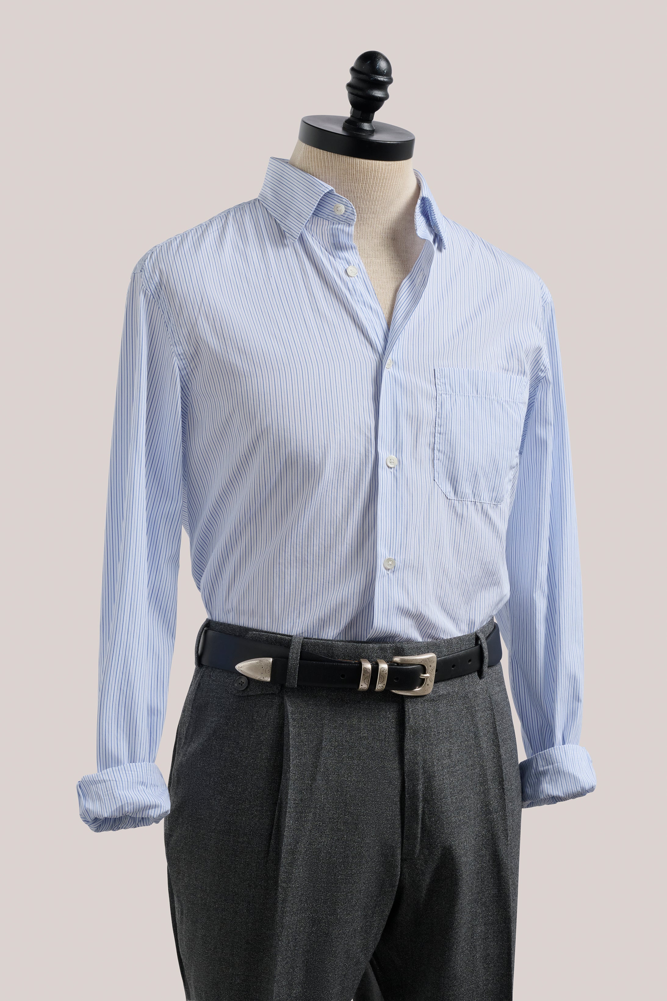 Christian Kimber Italian Fine Work Shirt - Blue Stripe | 