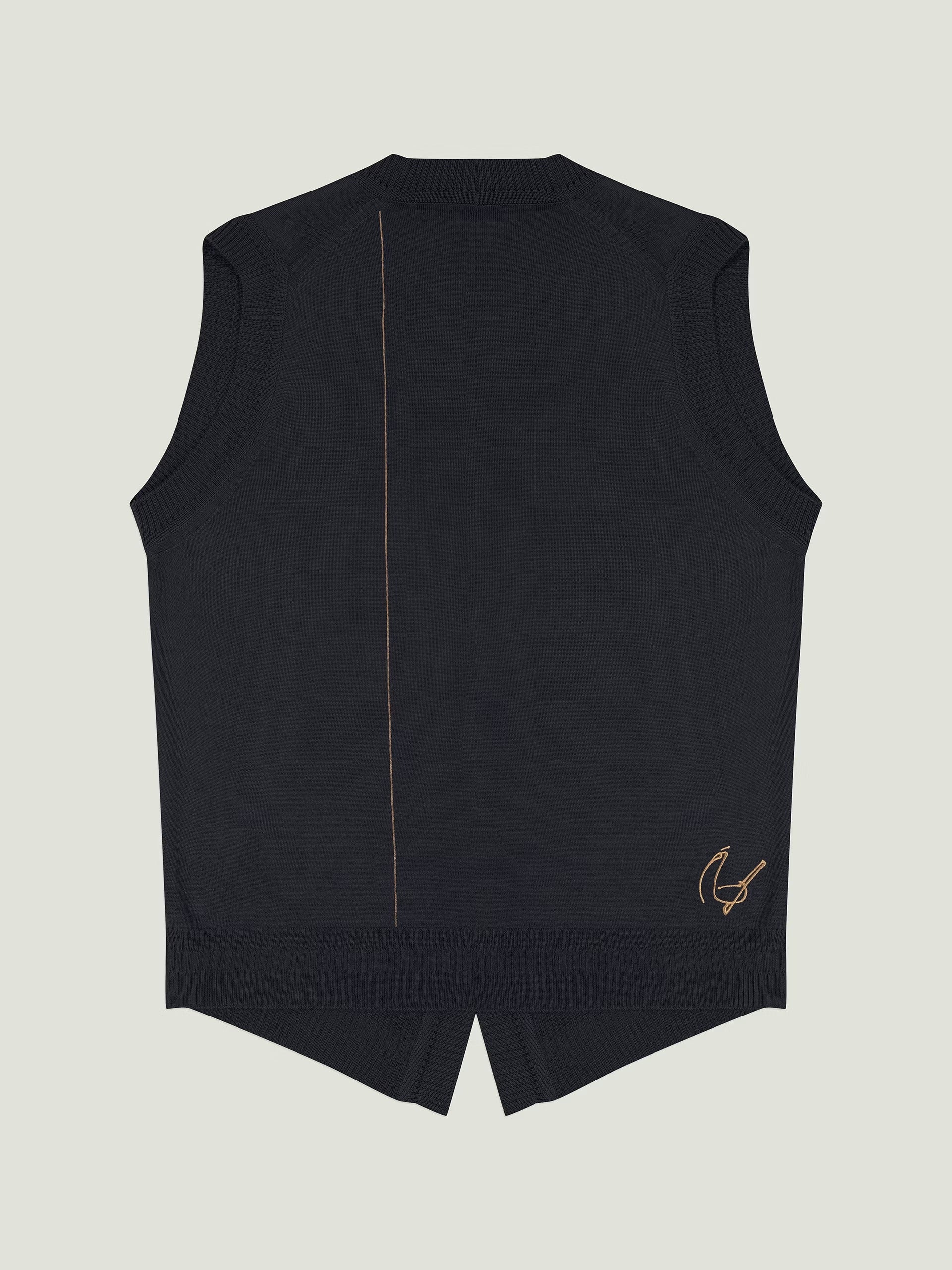 John Smedley X Bill Nighy Extra-Fine Merino Waistcoat - Midnight