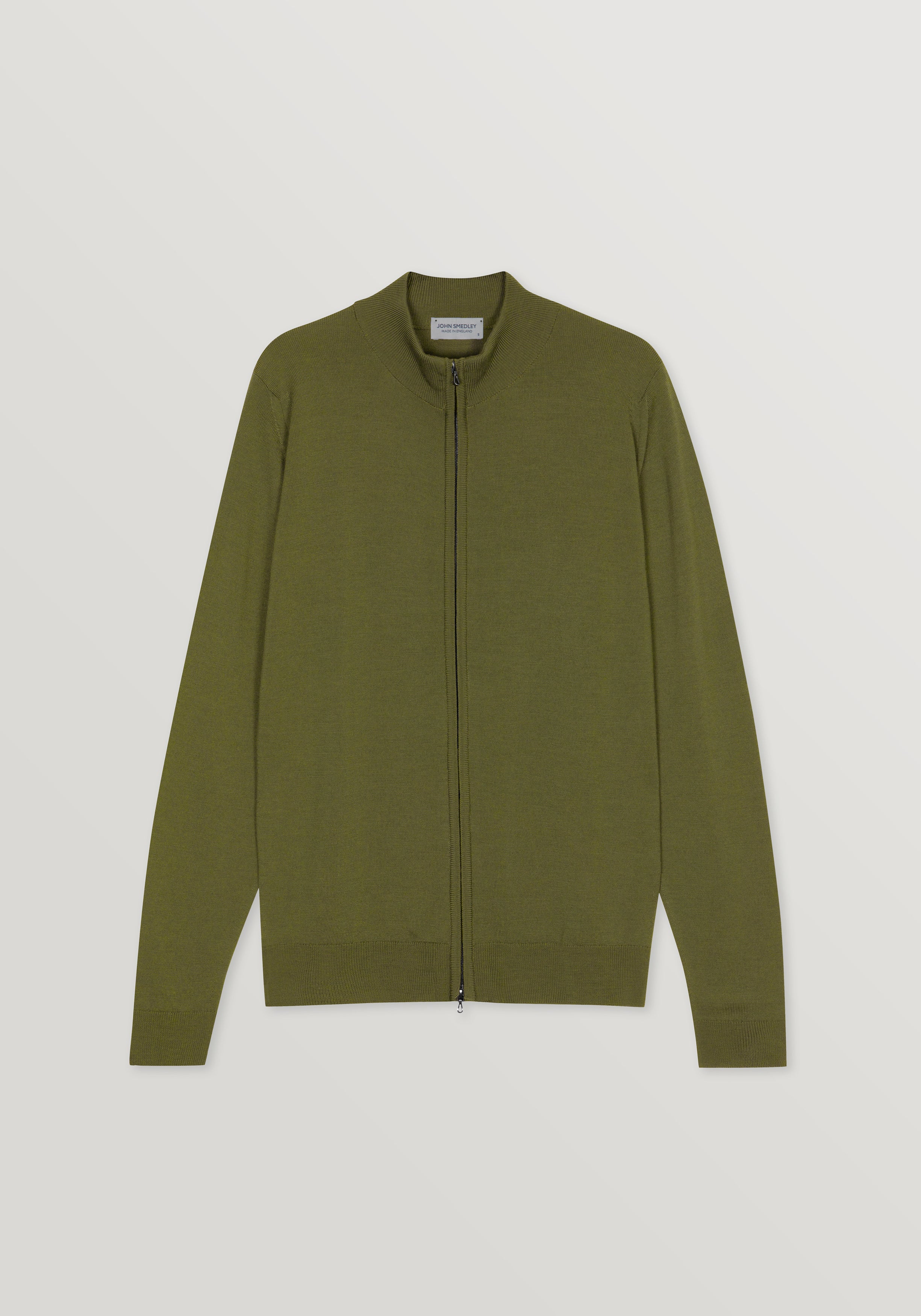 John Smedley Extra-Fine Merino Wool Jacket - Fern