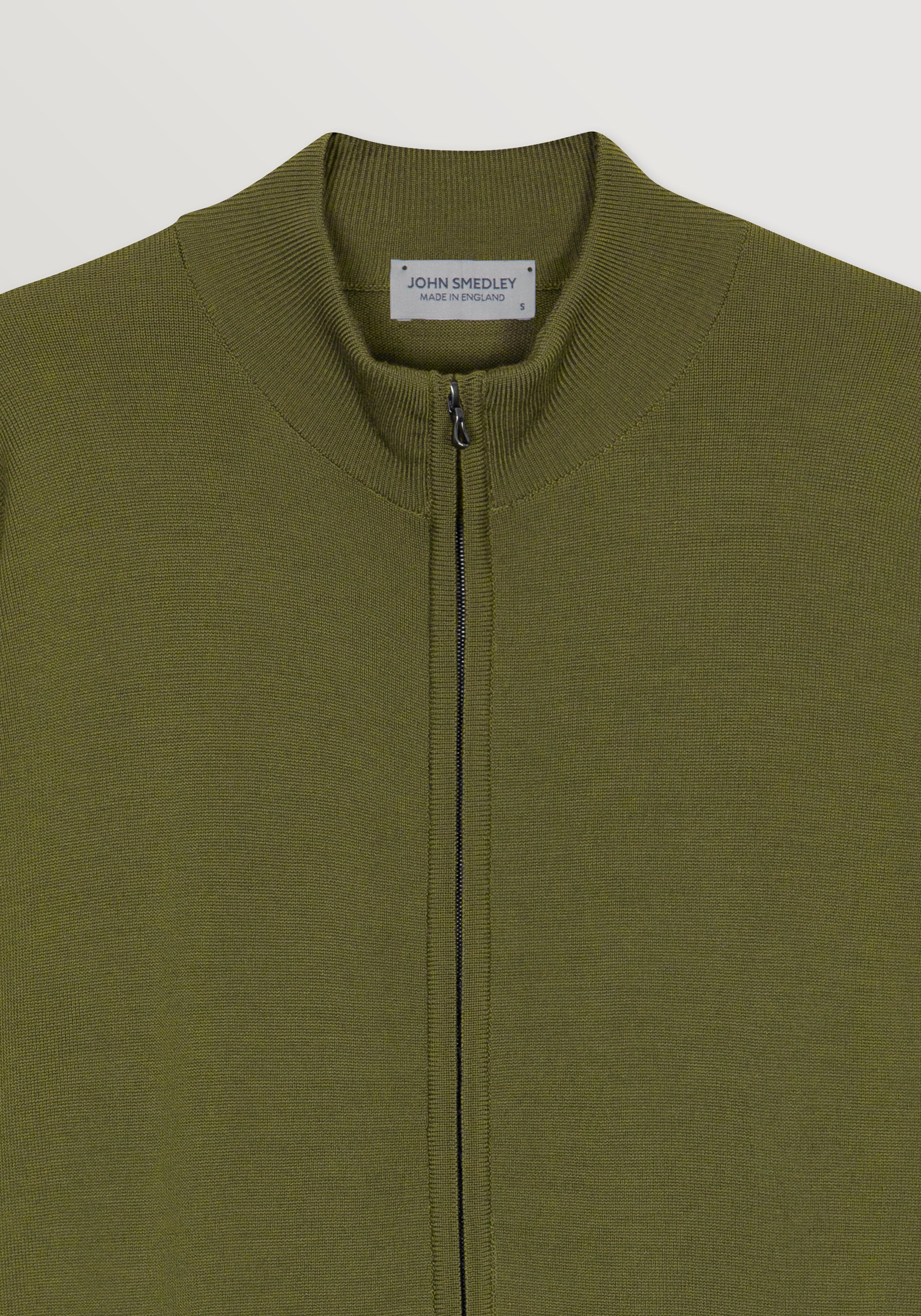 John Smedley Extra-Fine Merino Wool Jacket - Fern
