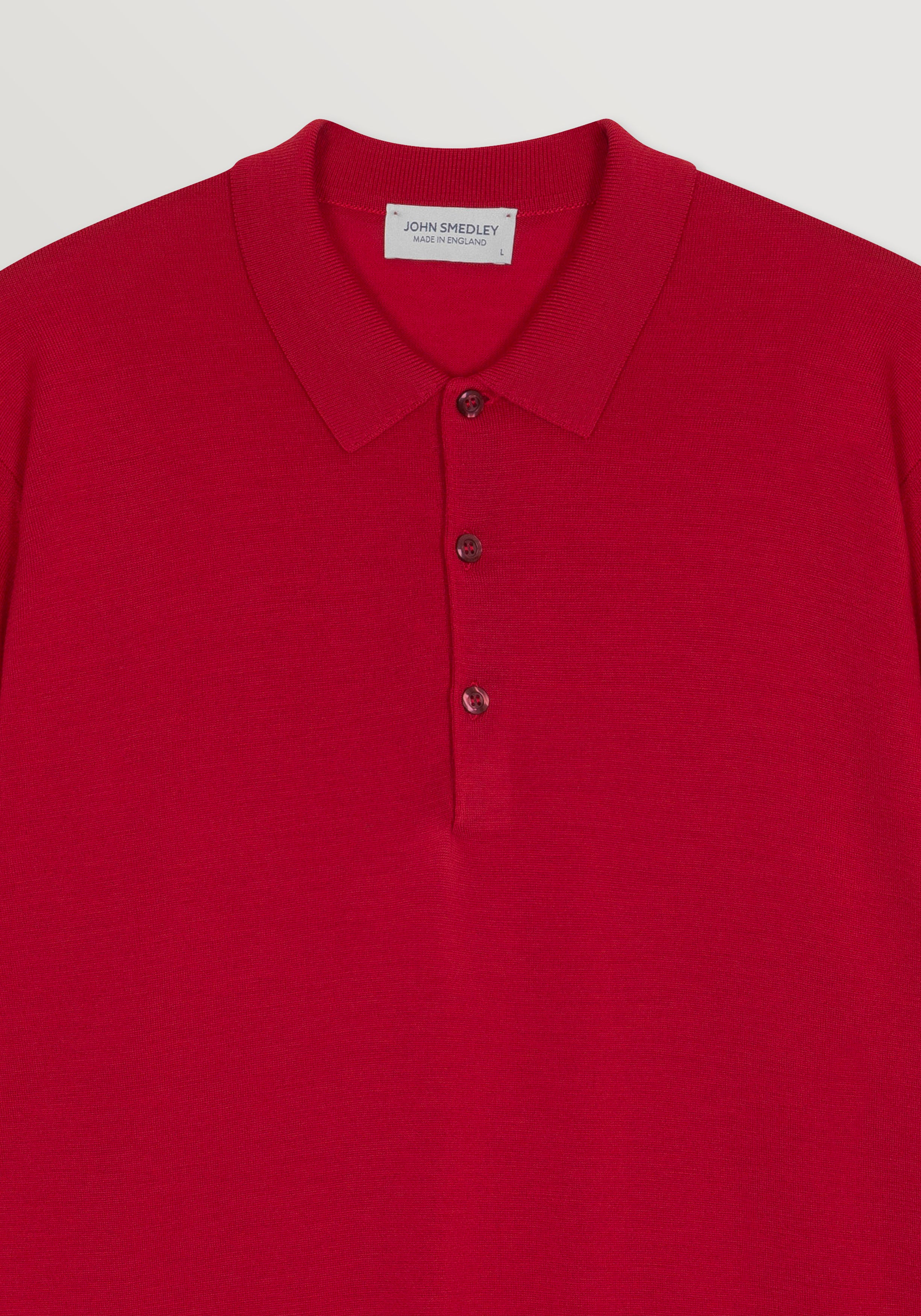 John Smedley Extra-Fine Merino Polo - Carmine