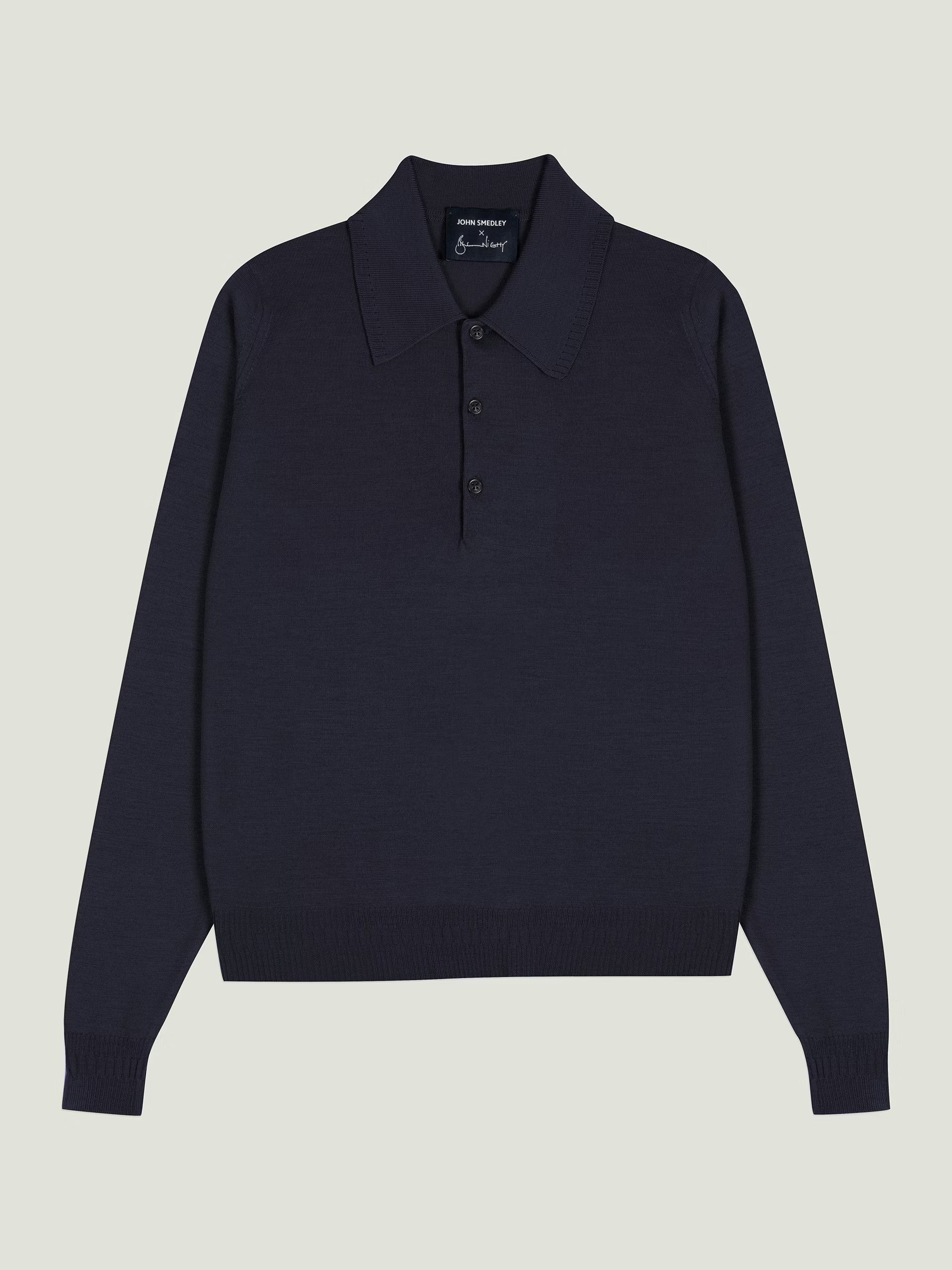 John Smedley X Bill Nighy Extra-Fine Merino Polo - Midnight