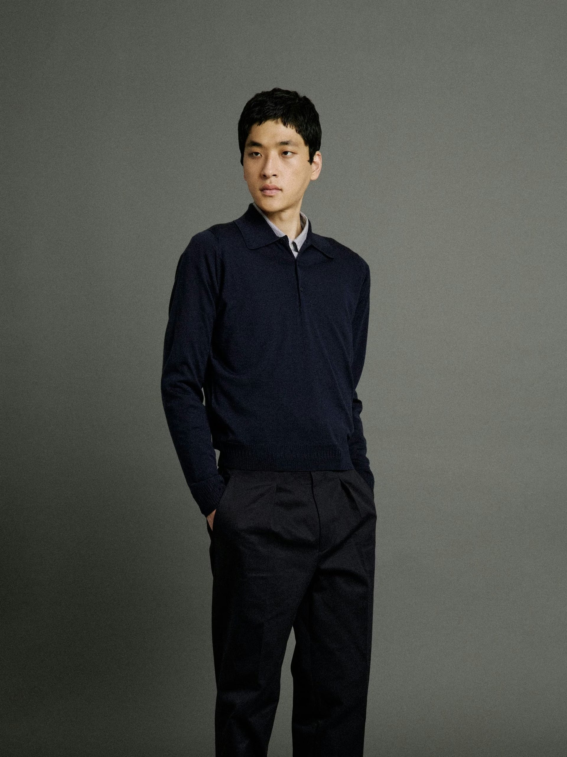 John Smedley X Bill Nighy Extra-Fine Merino Polo - Midnight
