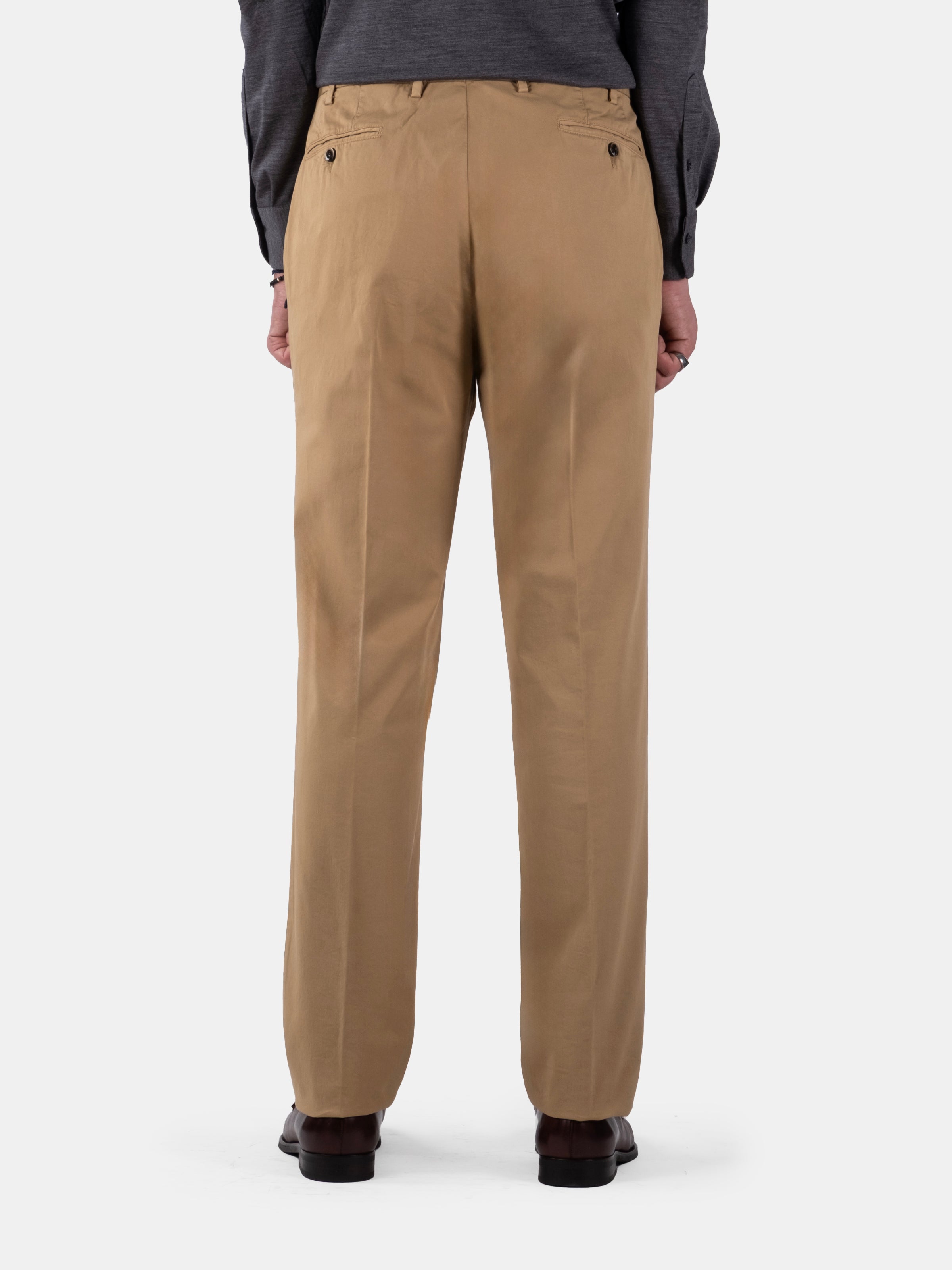 Vespro Trouser Stretch Regular Fit Chino - Khaki Garment Dyed Cotton