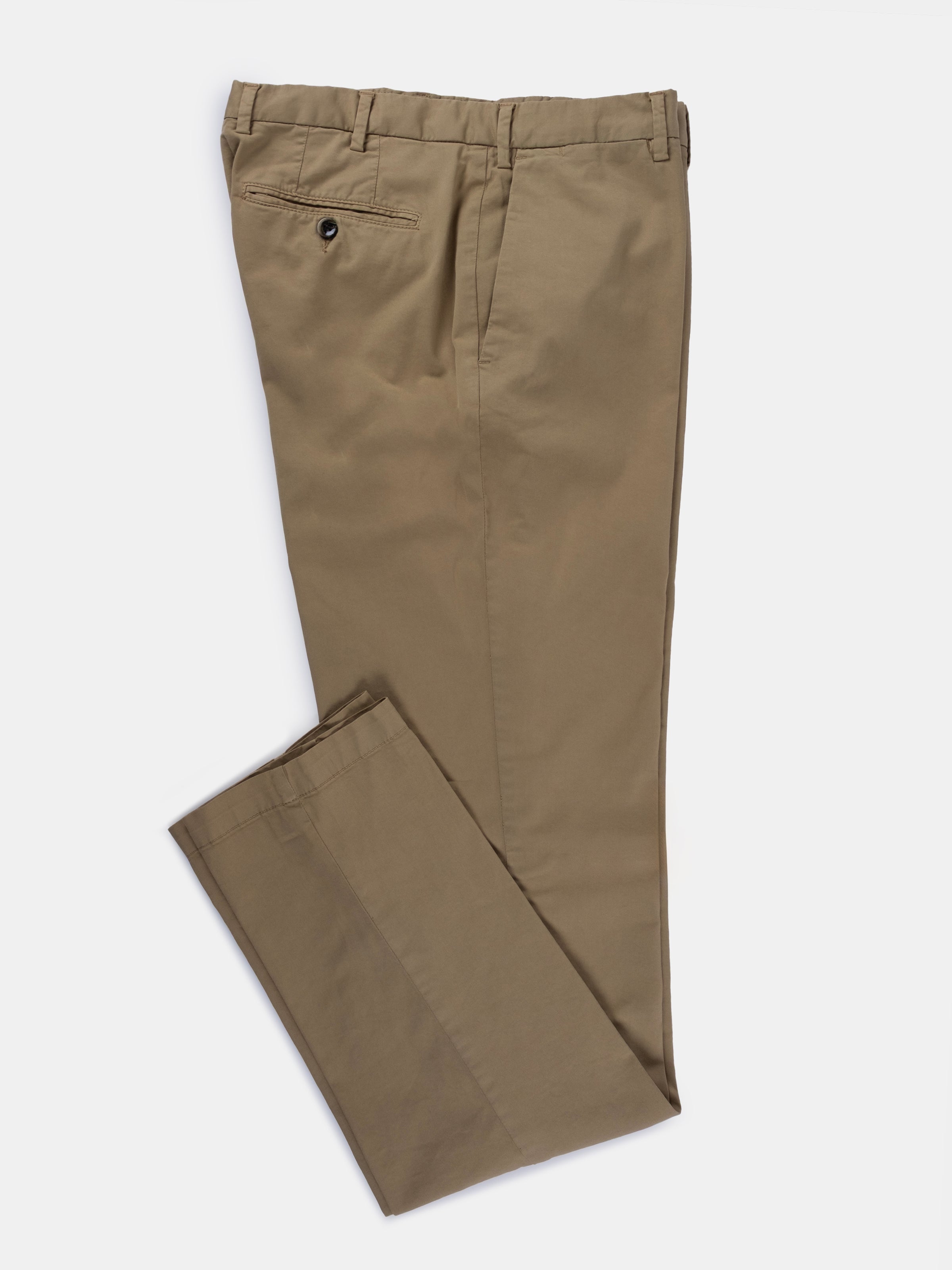 Vespro Trouser Stretch Regular Fit Chino - Khaki Garment Dyed Cotton
