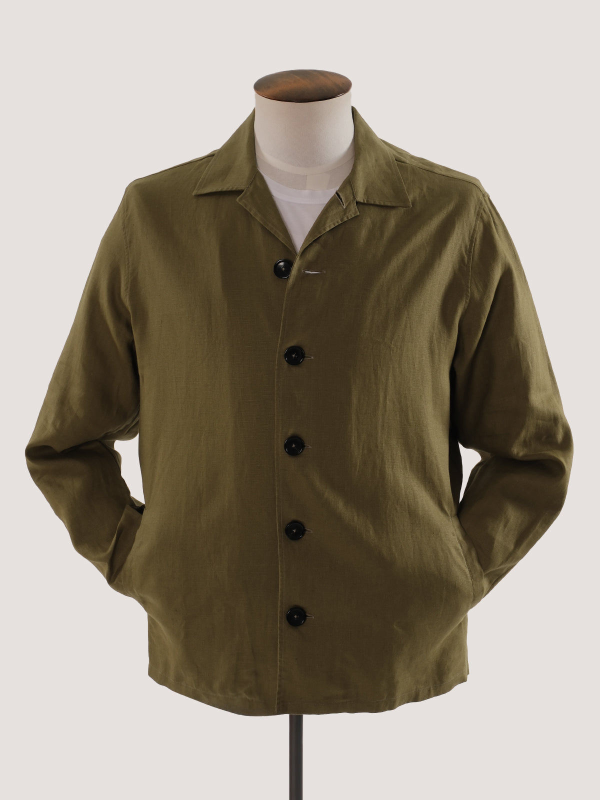 Rust Olive Linen Overshirt Sample  - LUCKY LAST