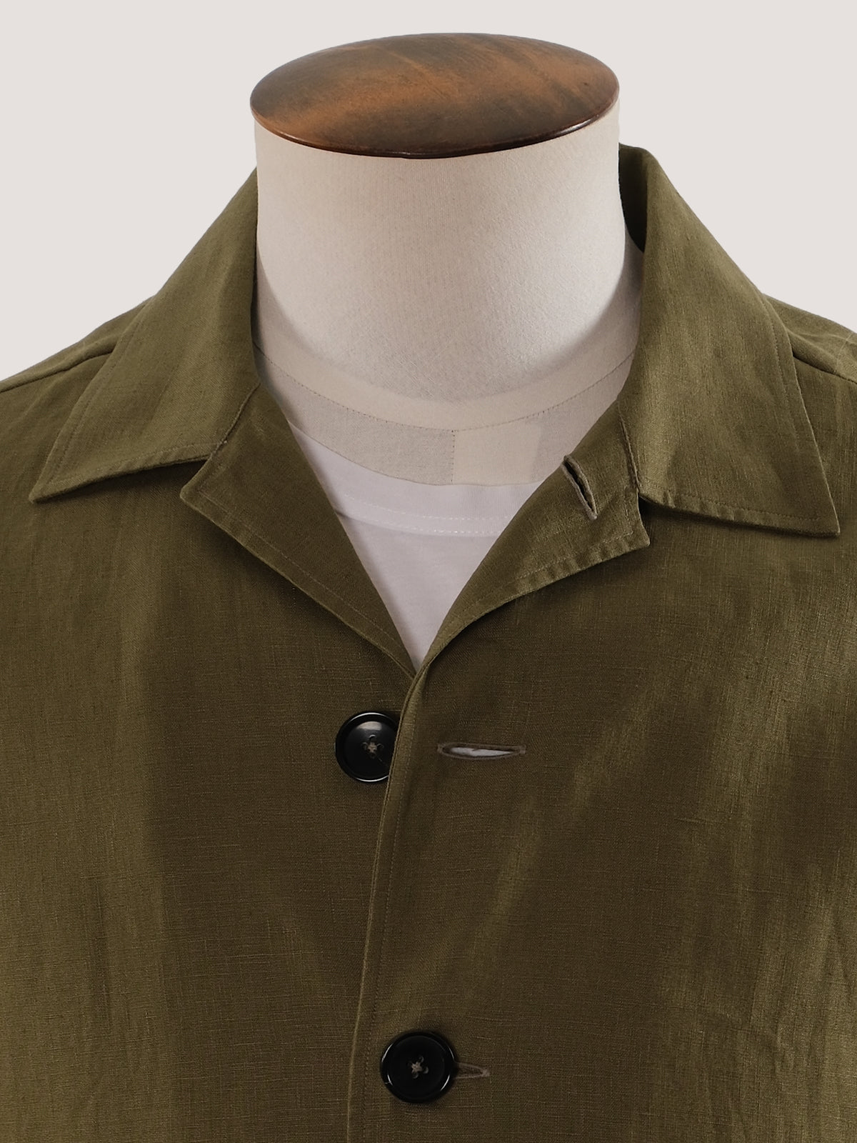 Rust Olive Linen Overshirt Sample  - LUCKY LAST