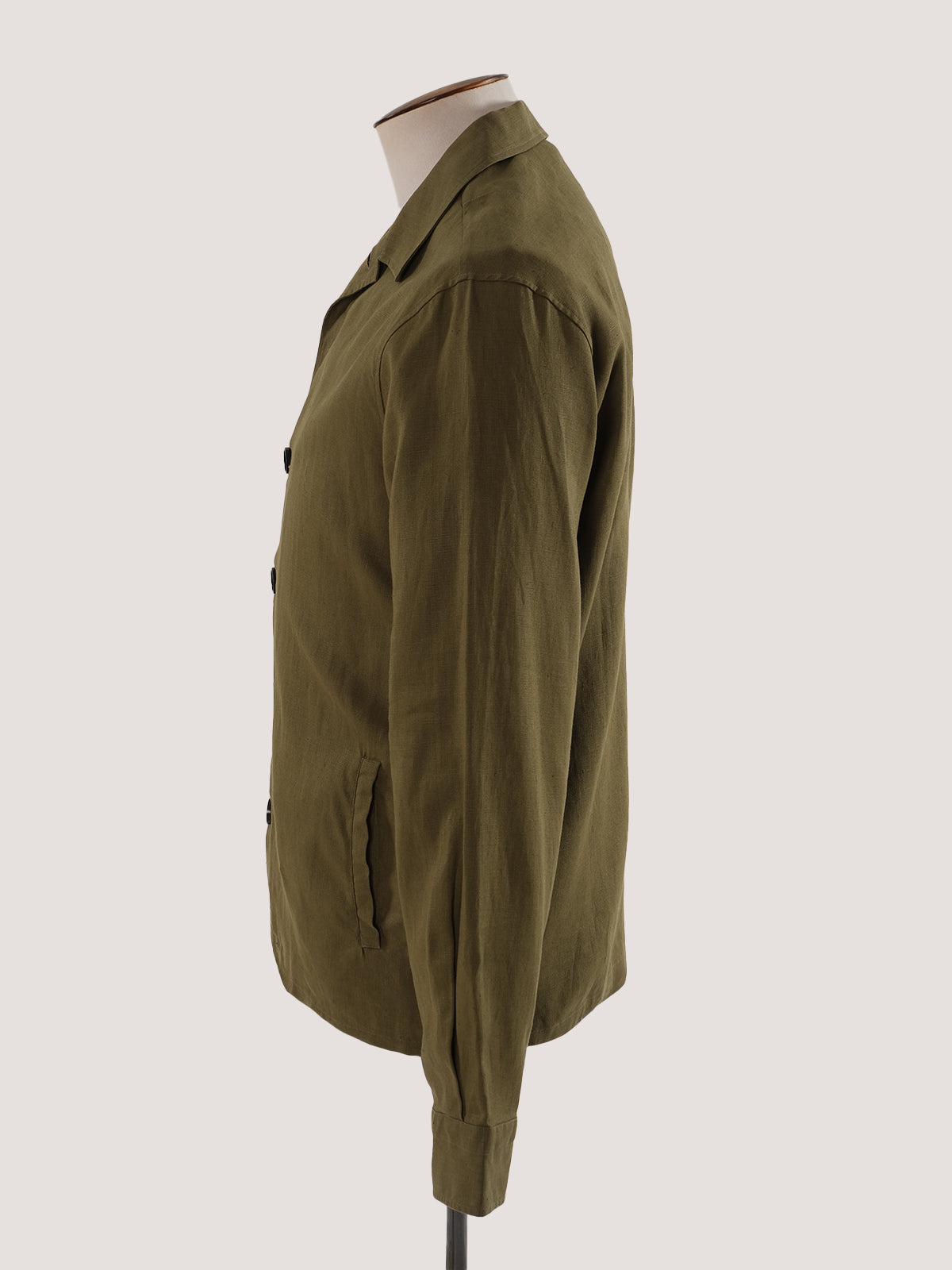 Rust Olive Linen Overshirt Sample  - LUCKY LAST