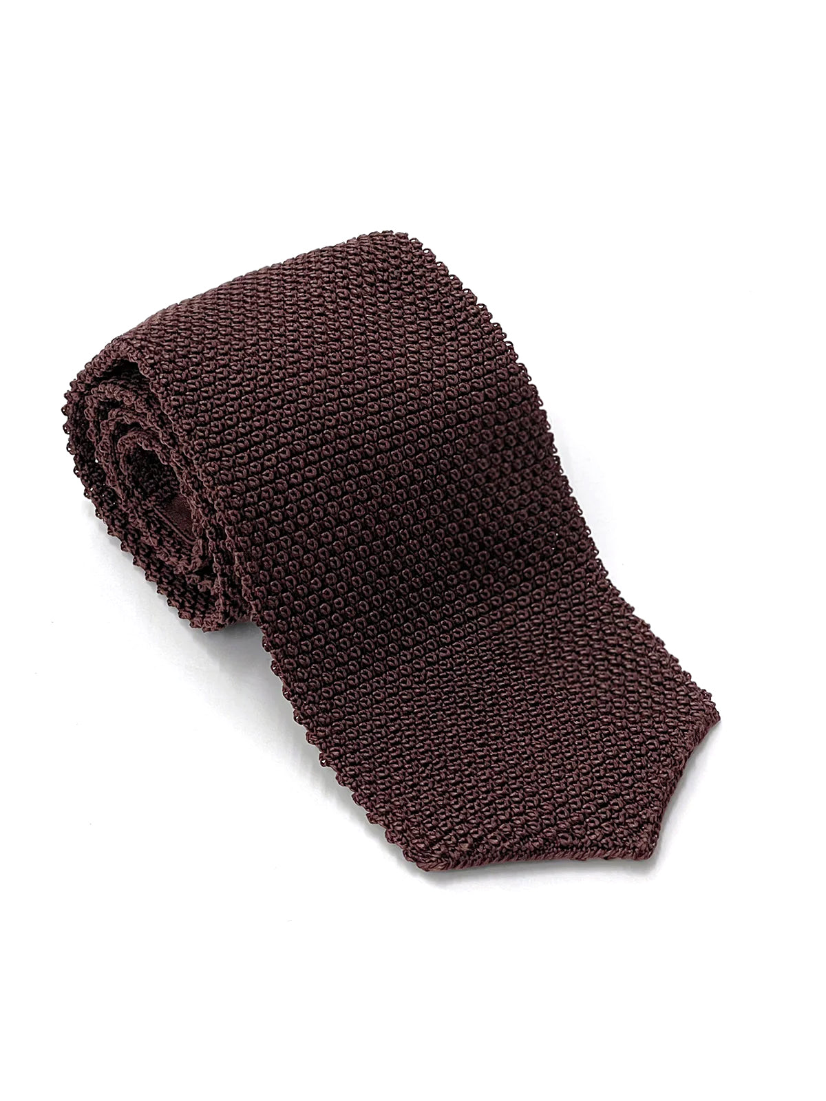 Knitted Silk Tie - Mahogany