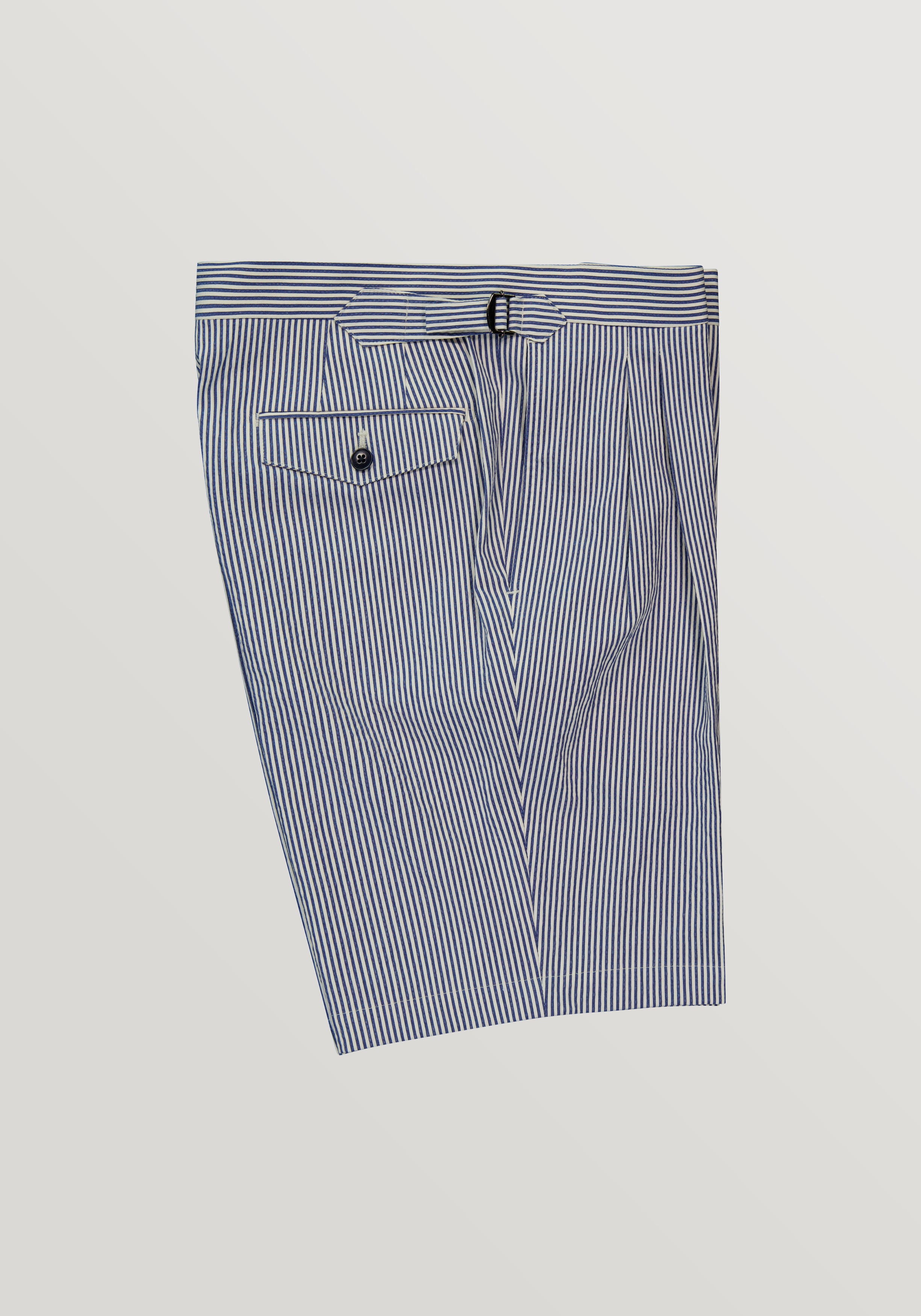 Kohi Seersucker Short - Blue and White Stripe