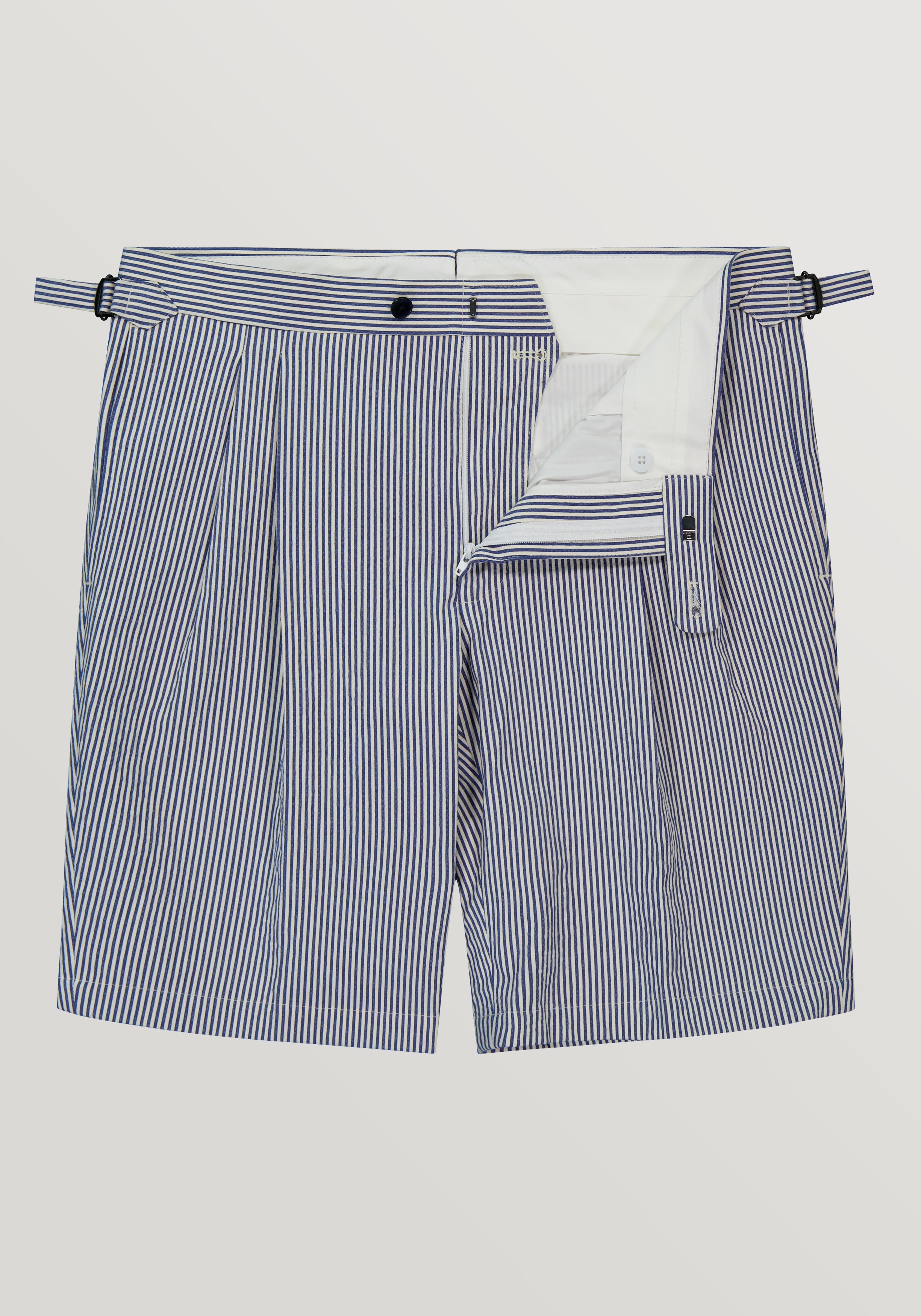 Kohi Seersucker Short - Blue and White Stripe