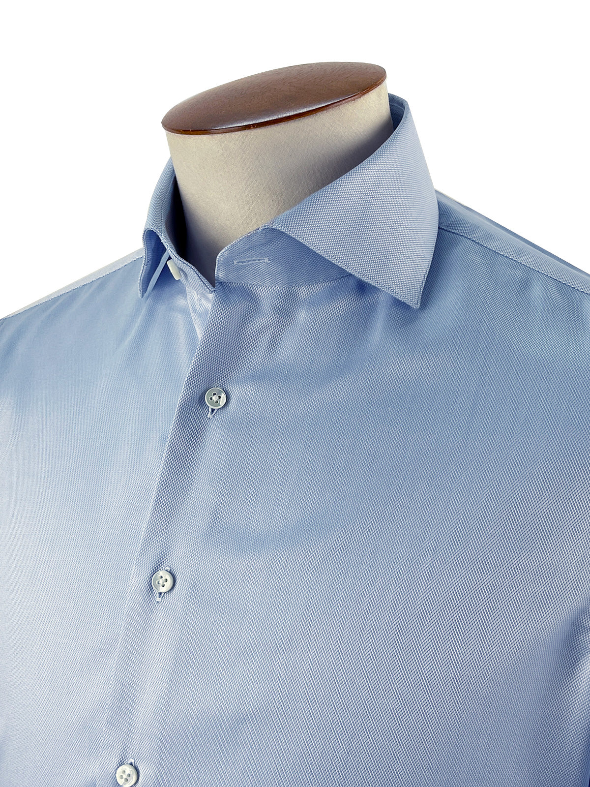 Micro Structure Cutaway Collar Shirt - Light Blue