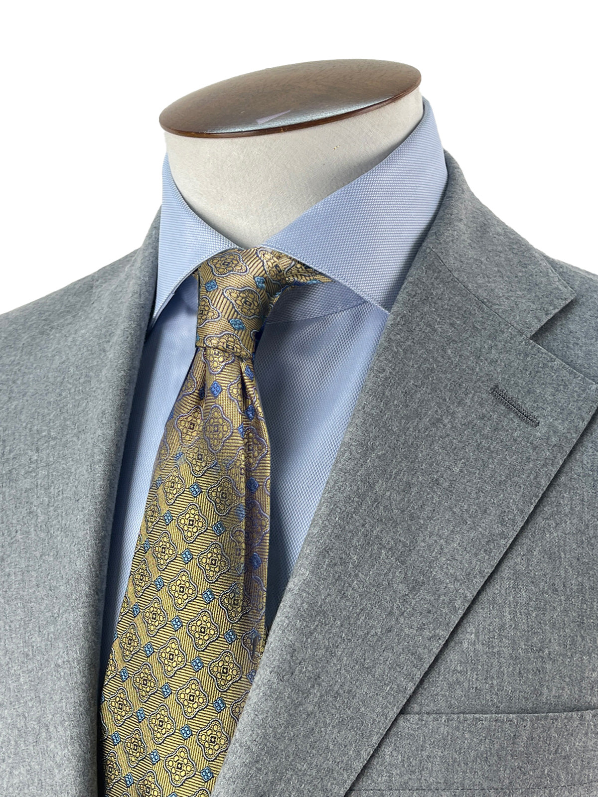Micro Structure Cutaway Collar Shirt - Light Blue