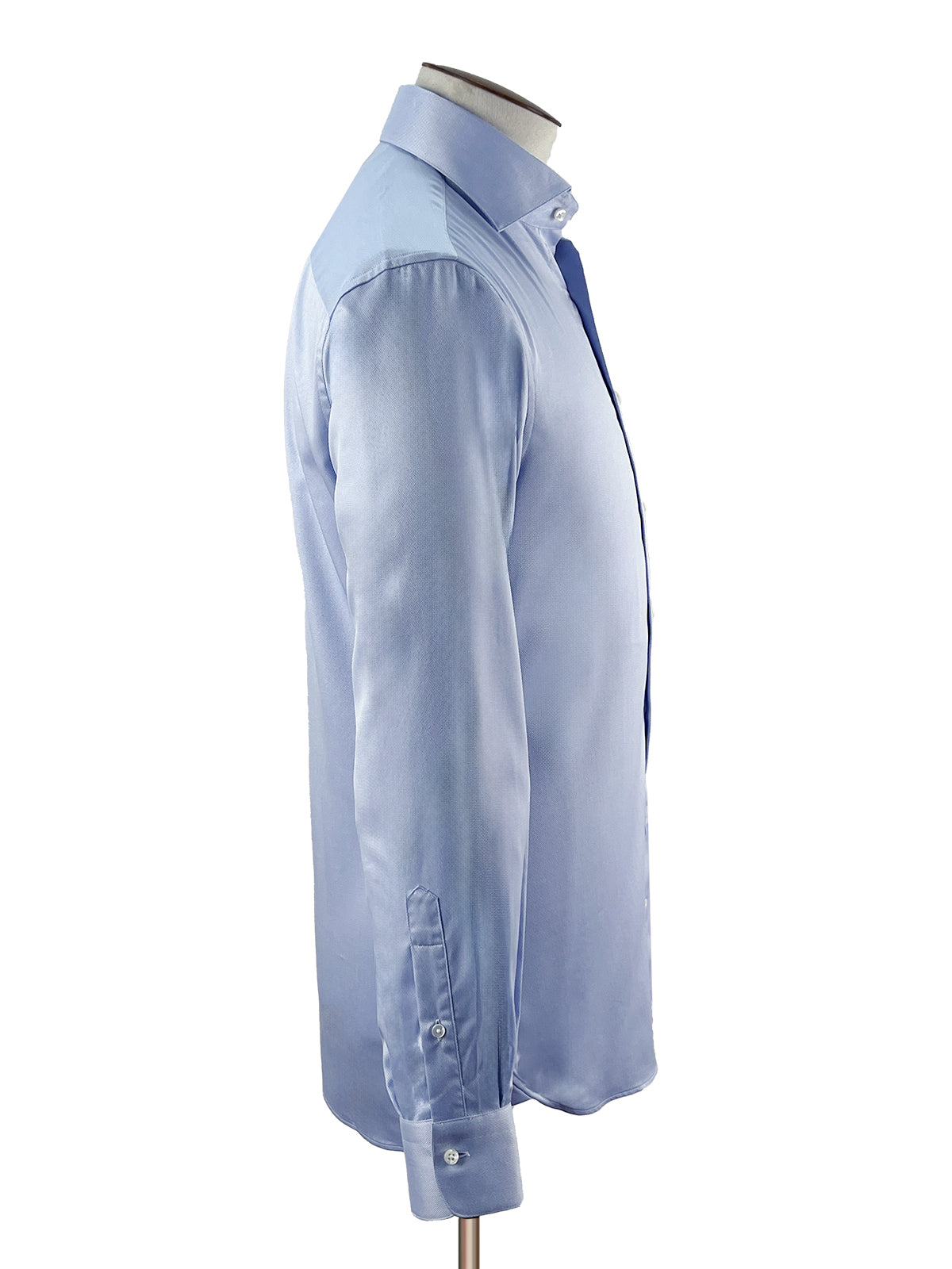 Micro Structure Cutaway Collar Shirt - Light Blue
