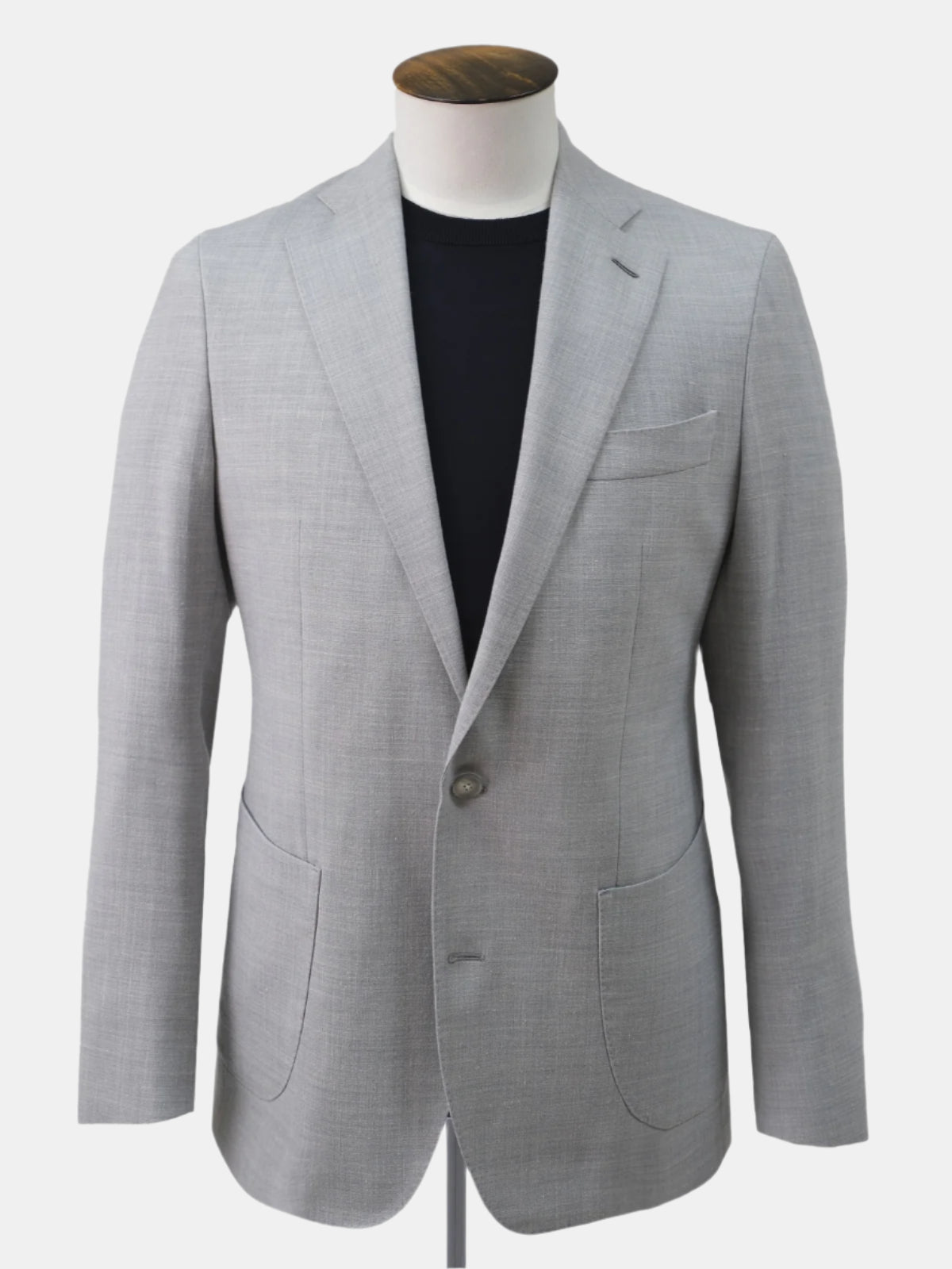 Ice Grey Wool Linen Blazer Sample - LUCKY LAST