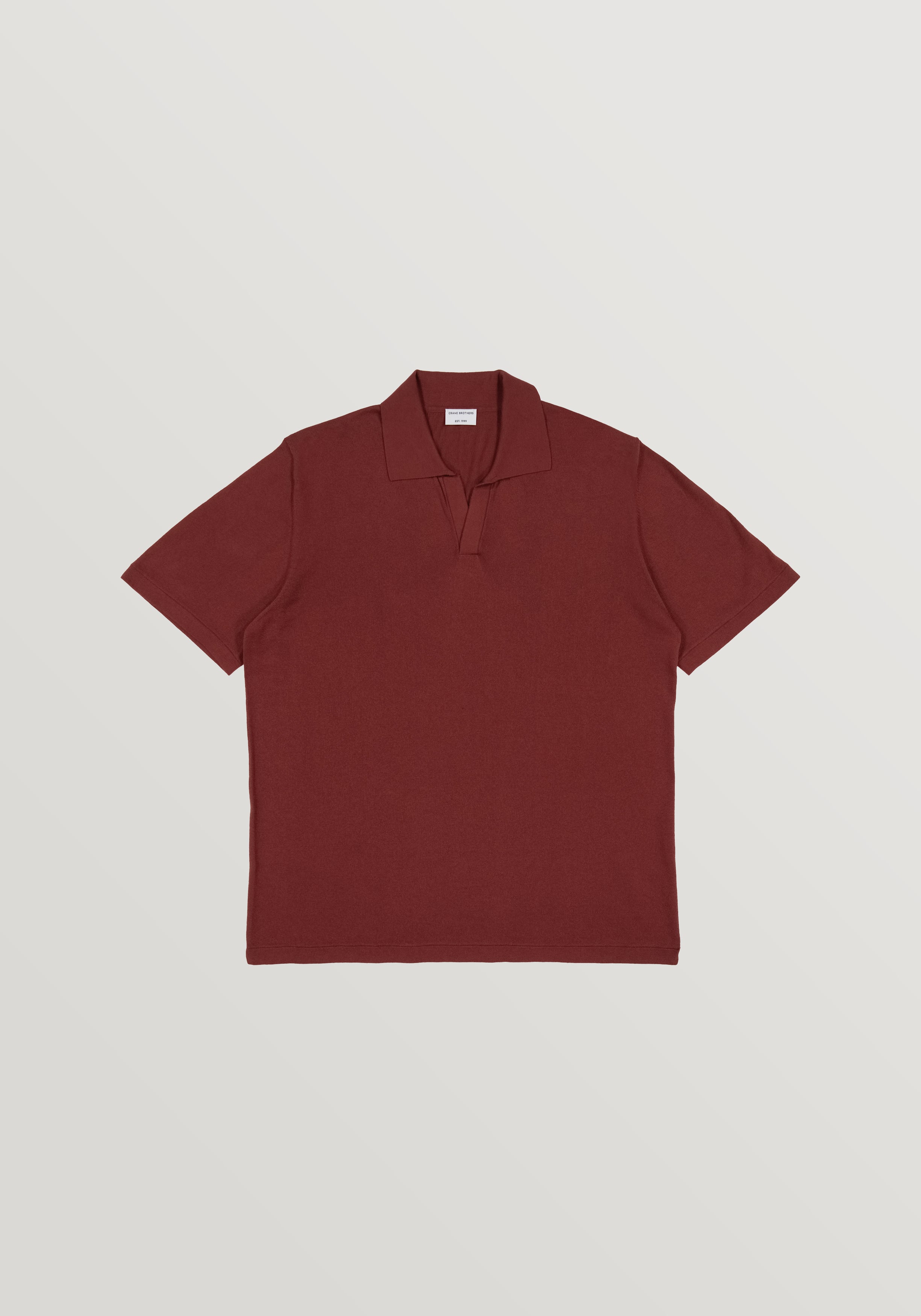 Lightweight Cotton Polo - Burnt Red