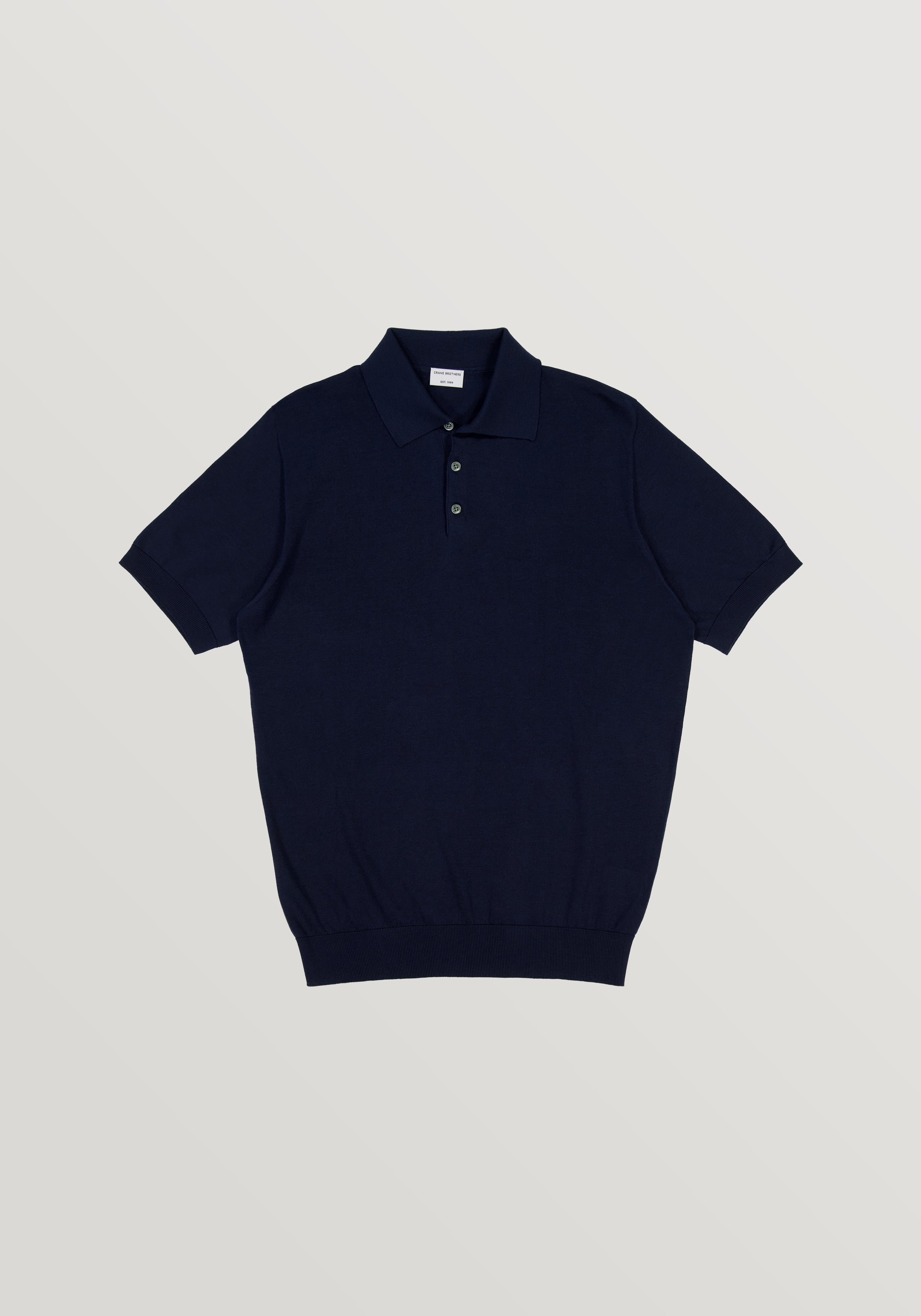Lightweight Cotton Silk Polo - Navy