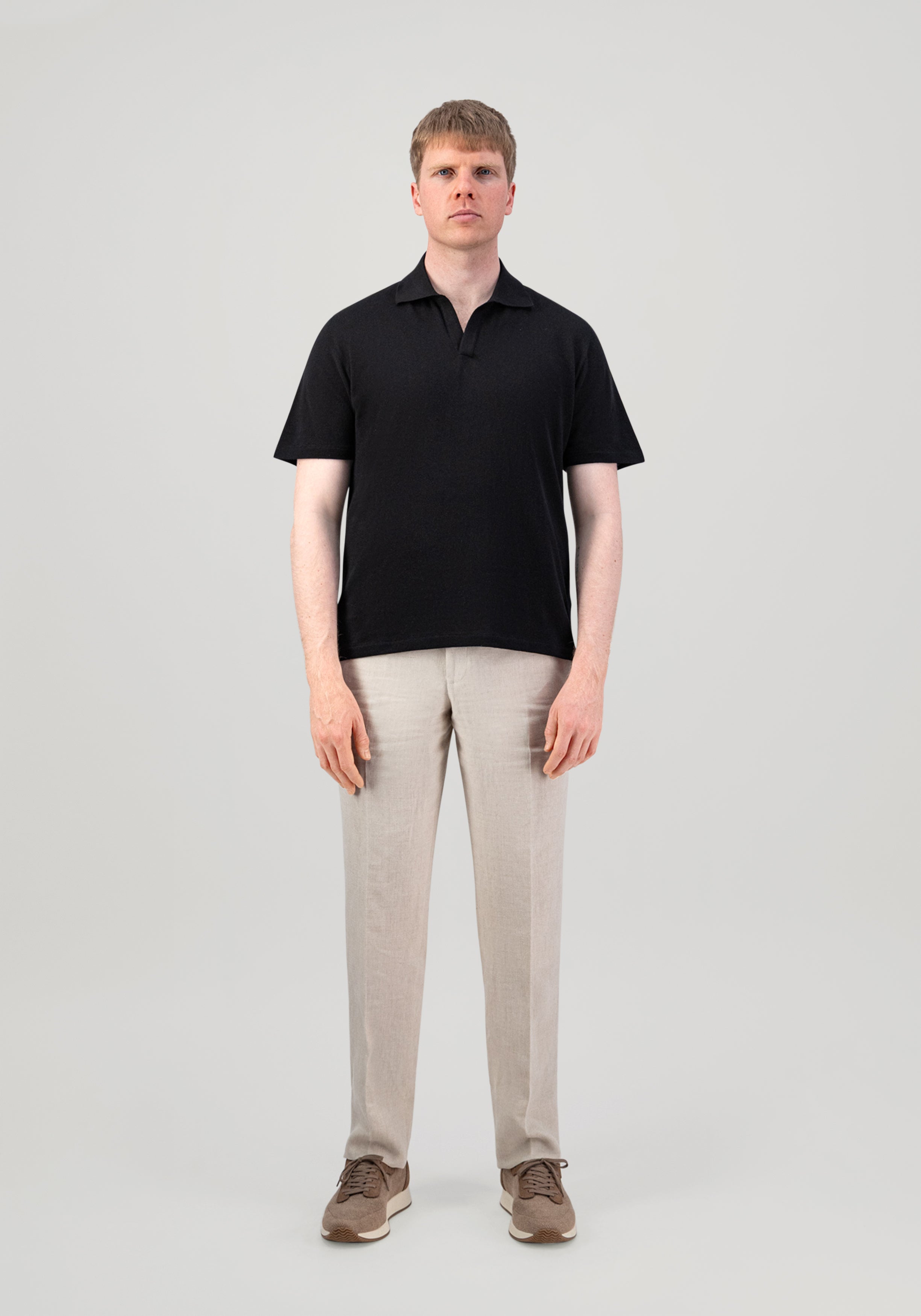 Lightweight Cotton Polo - Black