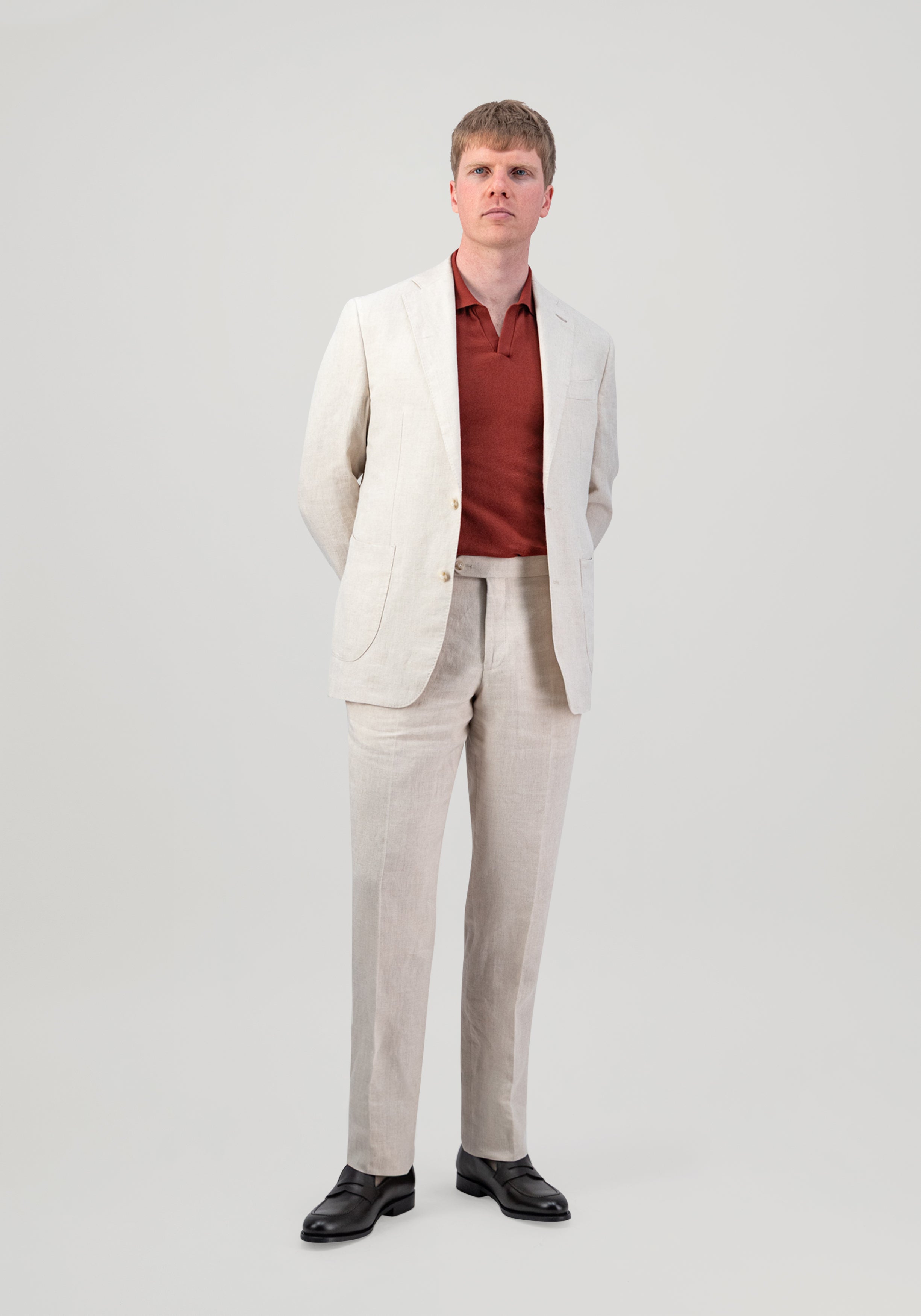 Lightweight Cotton Polo - Burnt Red
