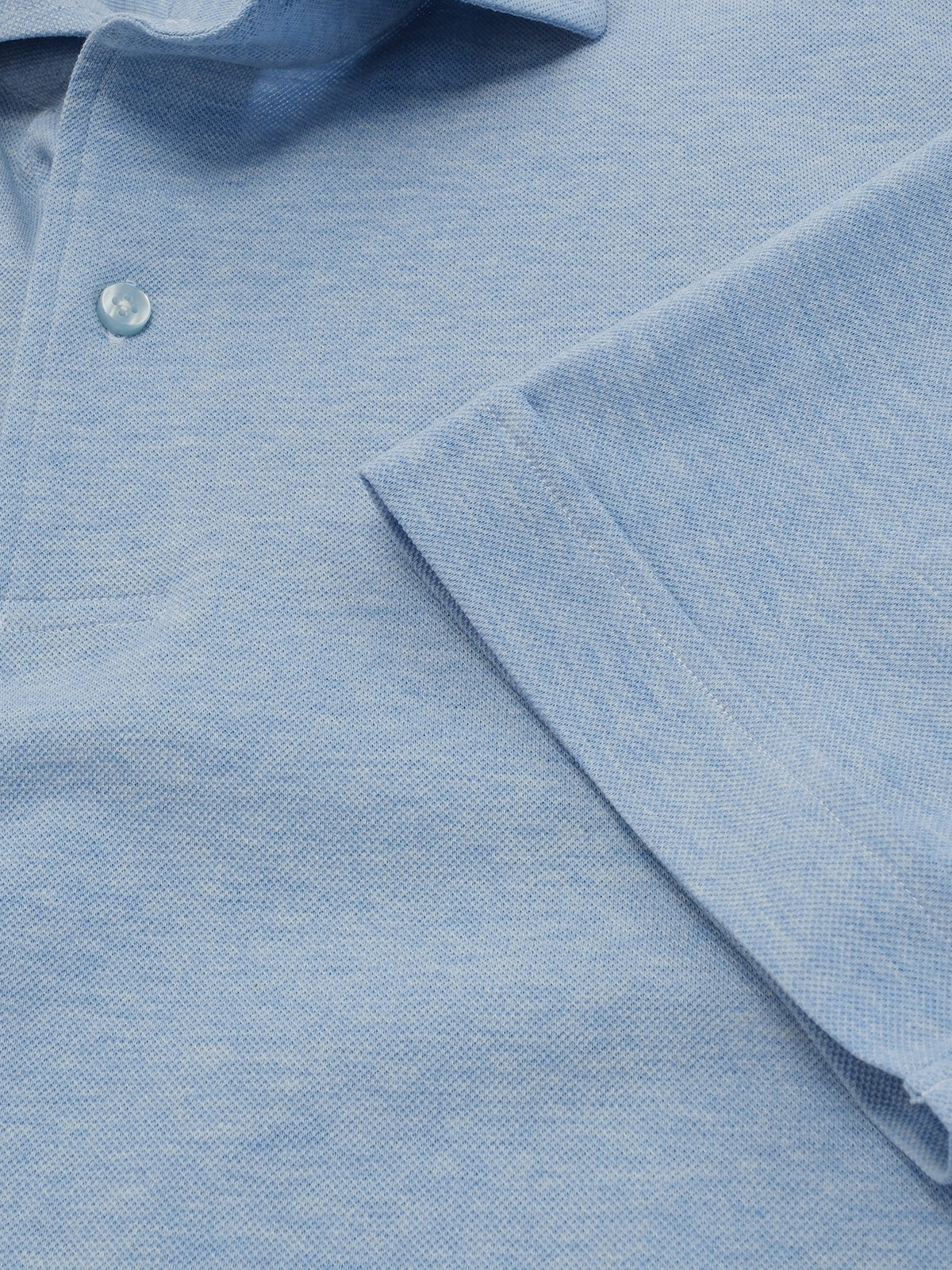 Ponza Polo - Cornflower Melange Pique Cotton