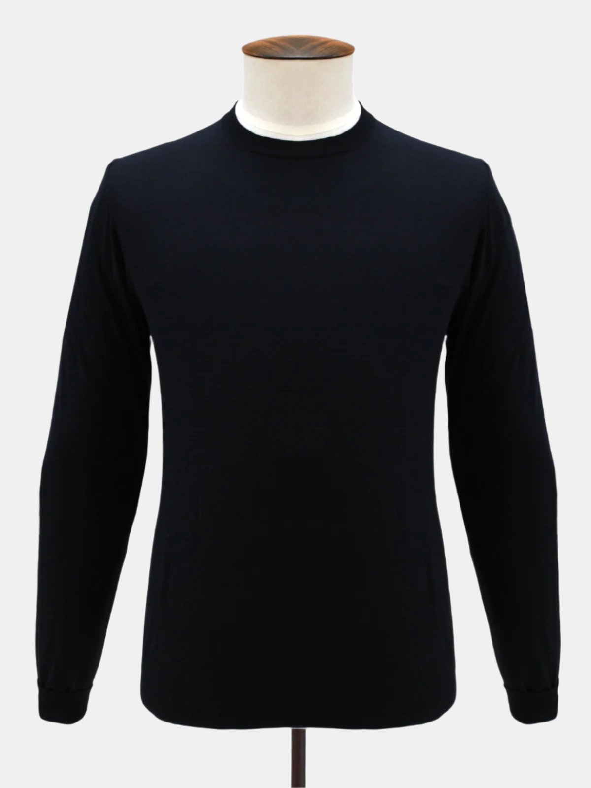 Lugano Ribbed Crewneck Cotton - Black