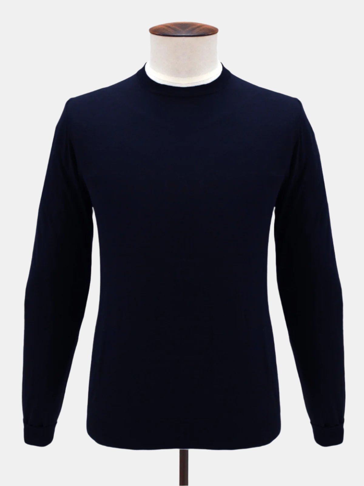 Lugano Ribbed Crewneck Cotton - Midnight