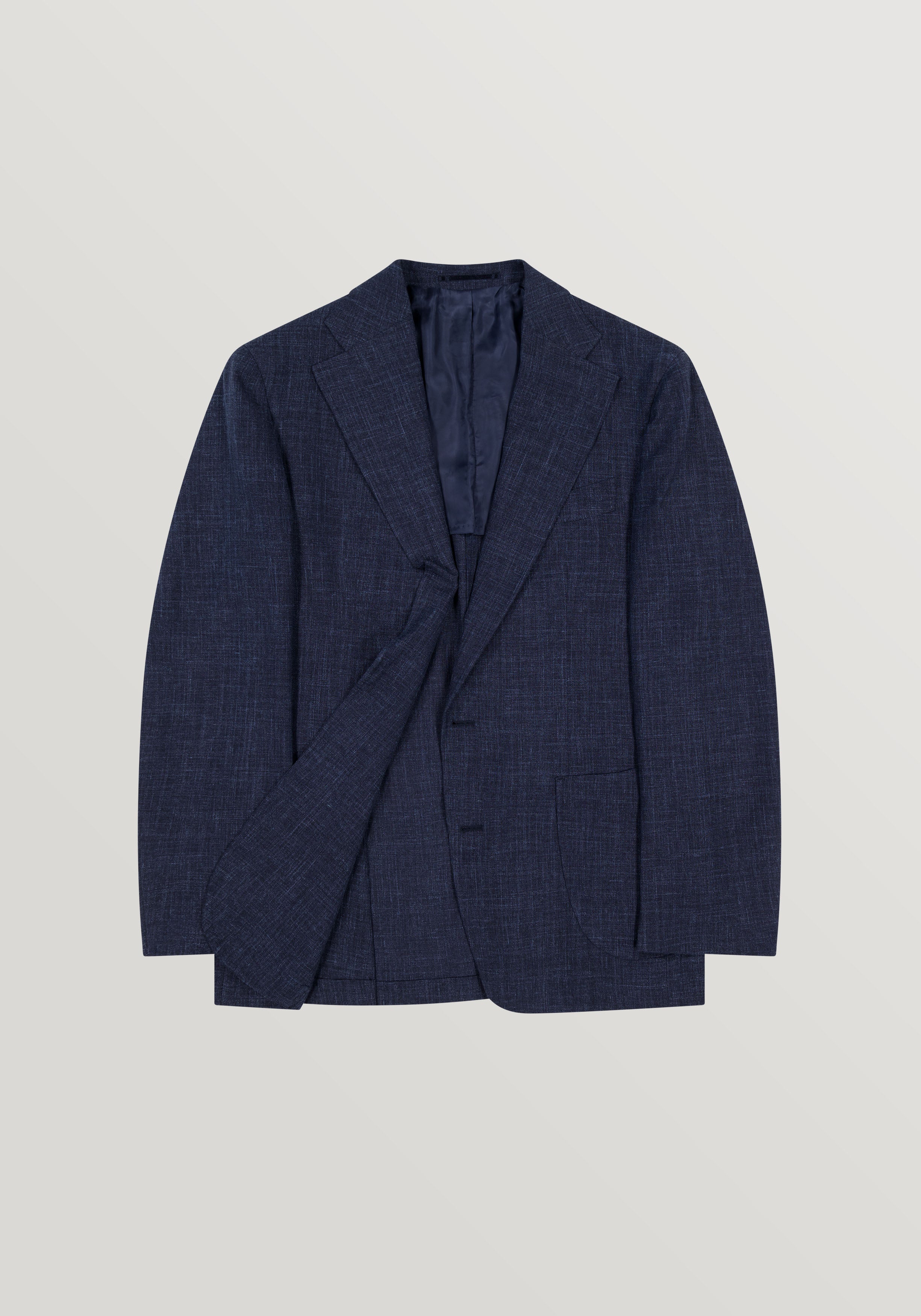Lume Wool Silk Linen Blazer - Storm Blue