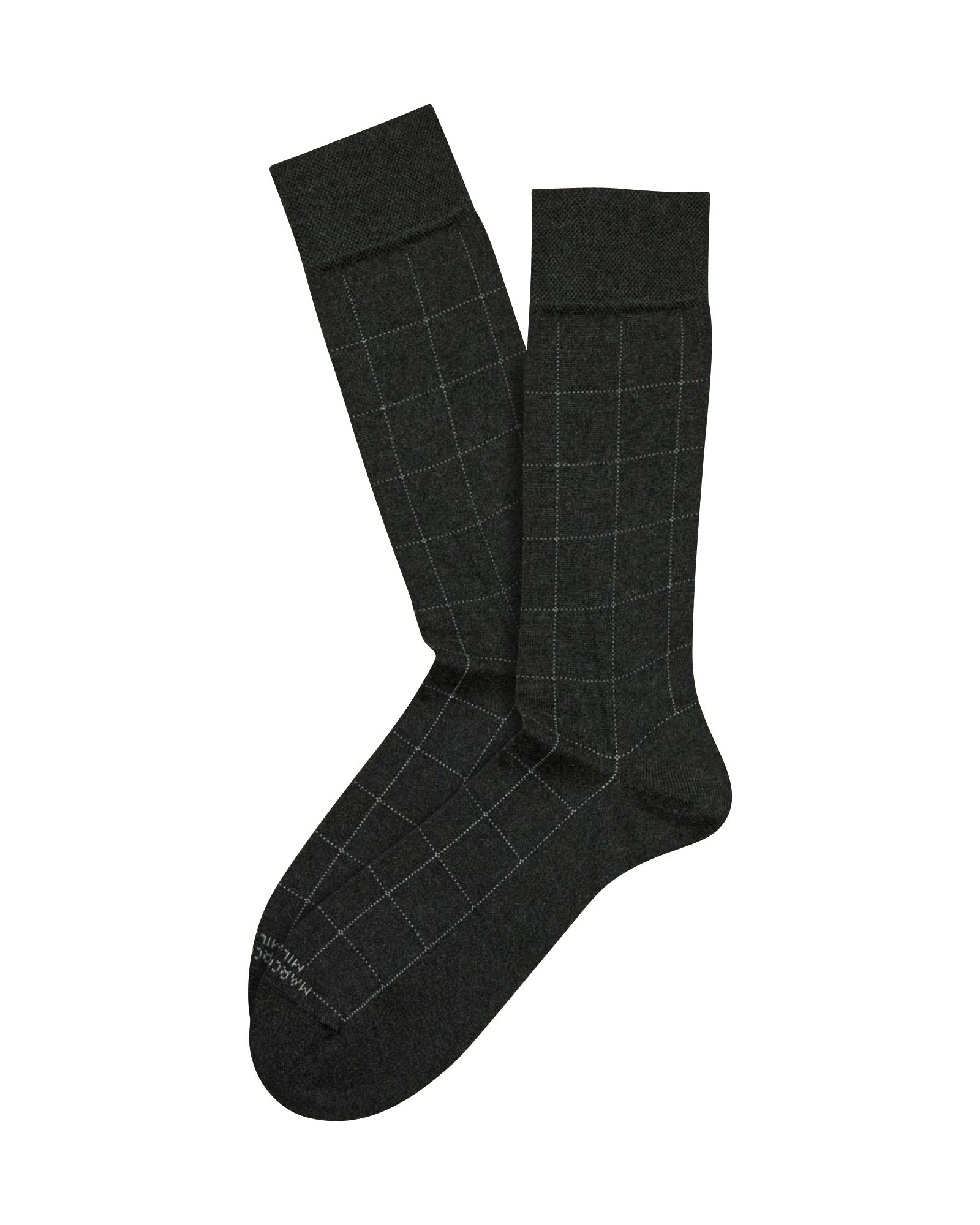 Marcoliani Luxury Windowpane Socks - Black
