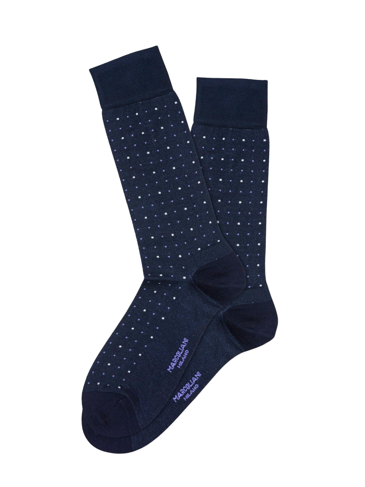 Marcoliani Flannel Luxury Micro Dots Socks - Navy
