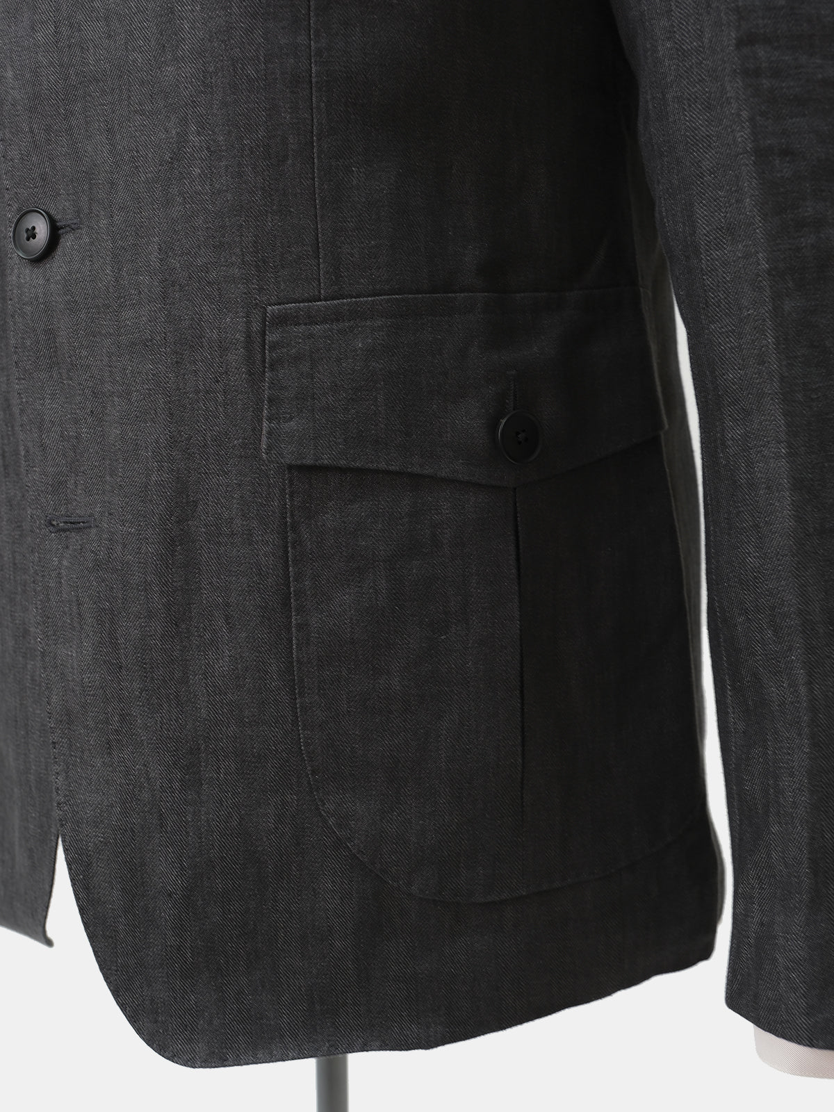 Mandarin Collar Grey Linen Blazer - LUCKY LAST