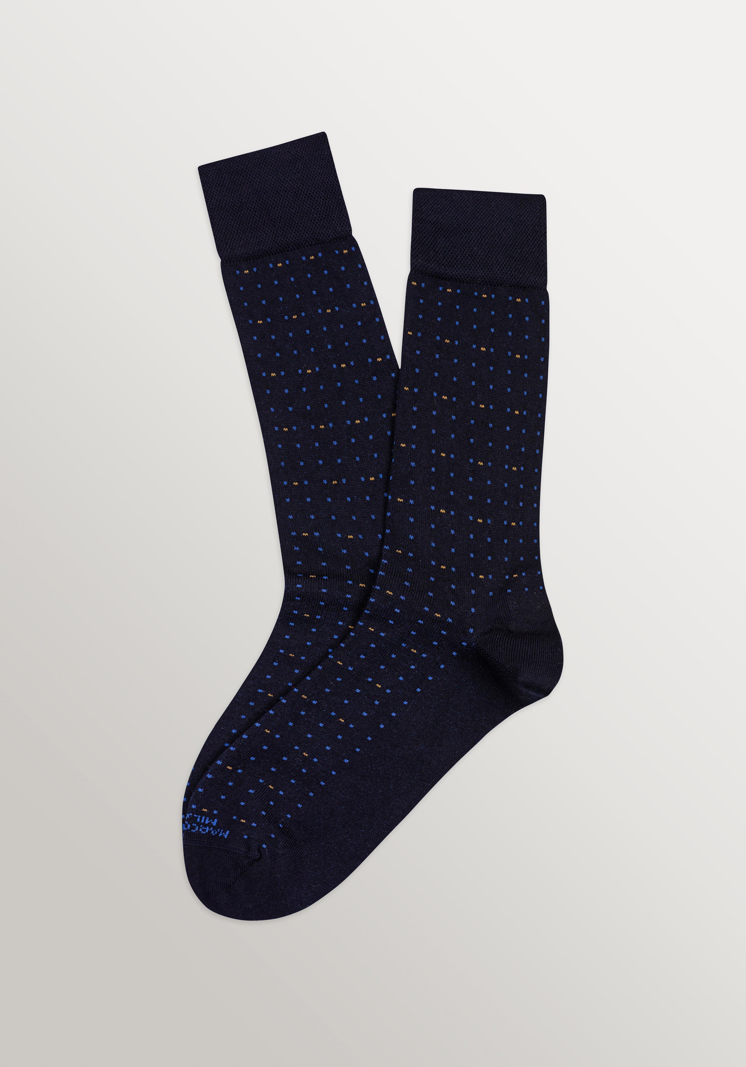 Marcoliani Luxury Micro Polka Dot Socks - Navy