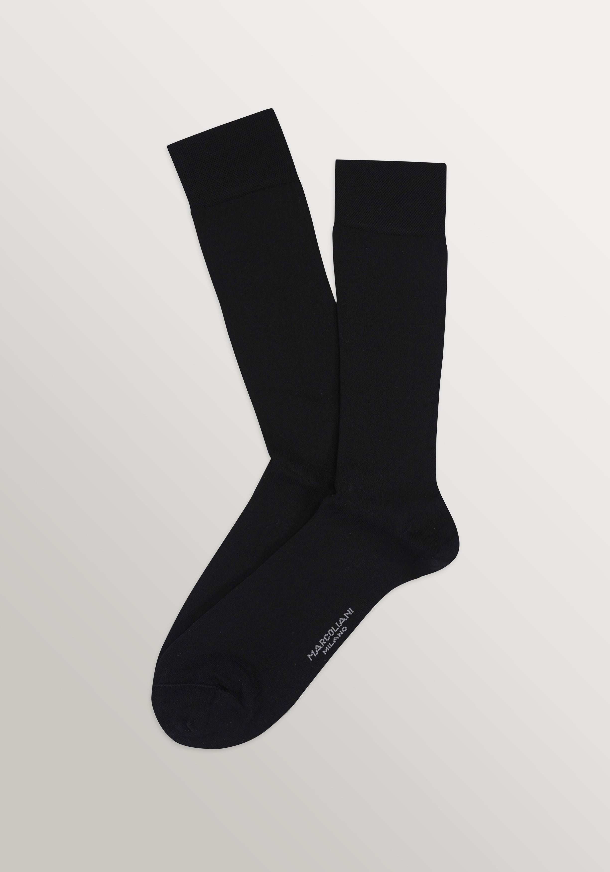 Marcoliani Pima Cotton Classic Plain Socks - Black
