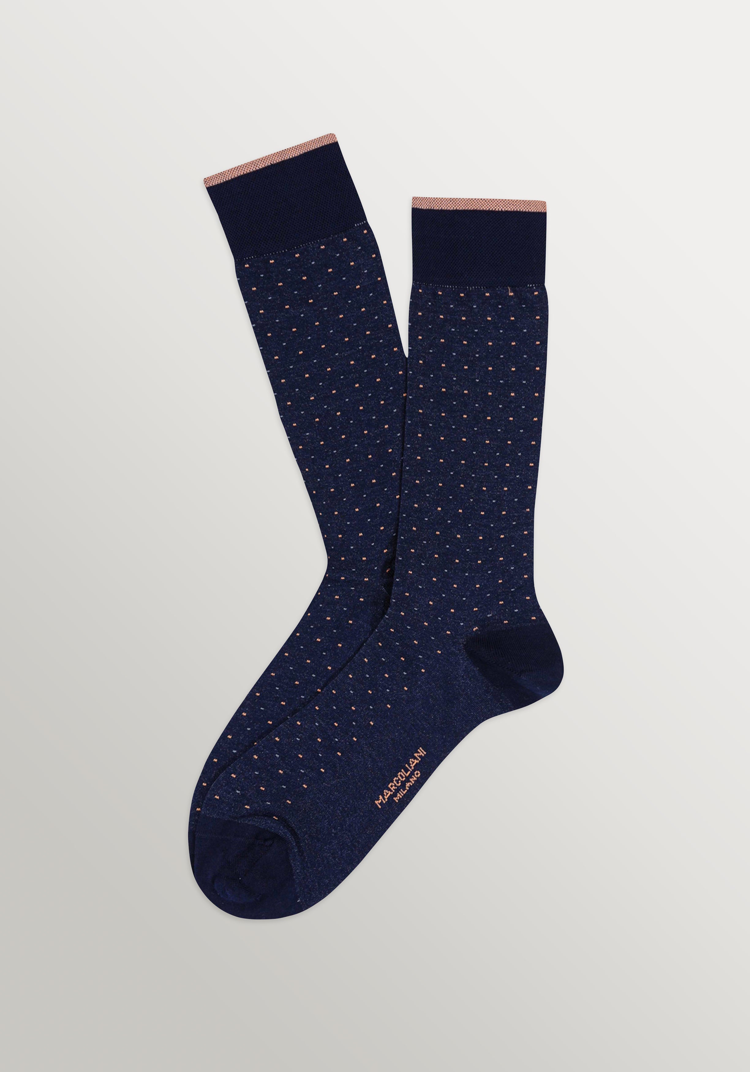 Marcoliani Pima Cotton Varese Point Socks - Navy