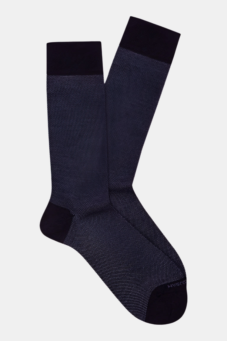 Marcoliani Extra Fine Merino Birdseye Socks - Navy