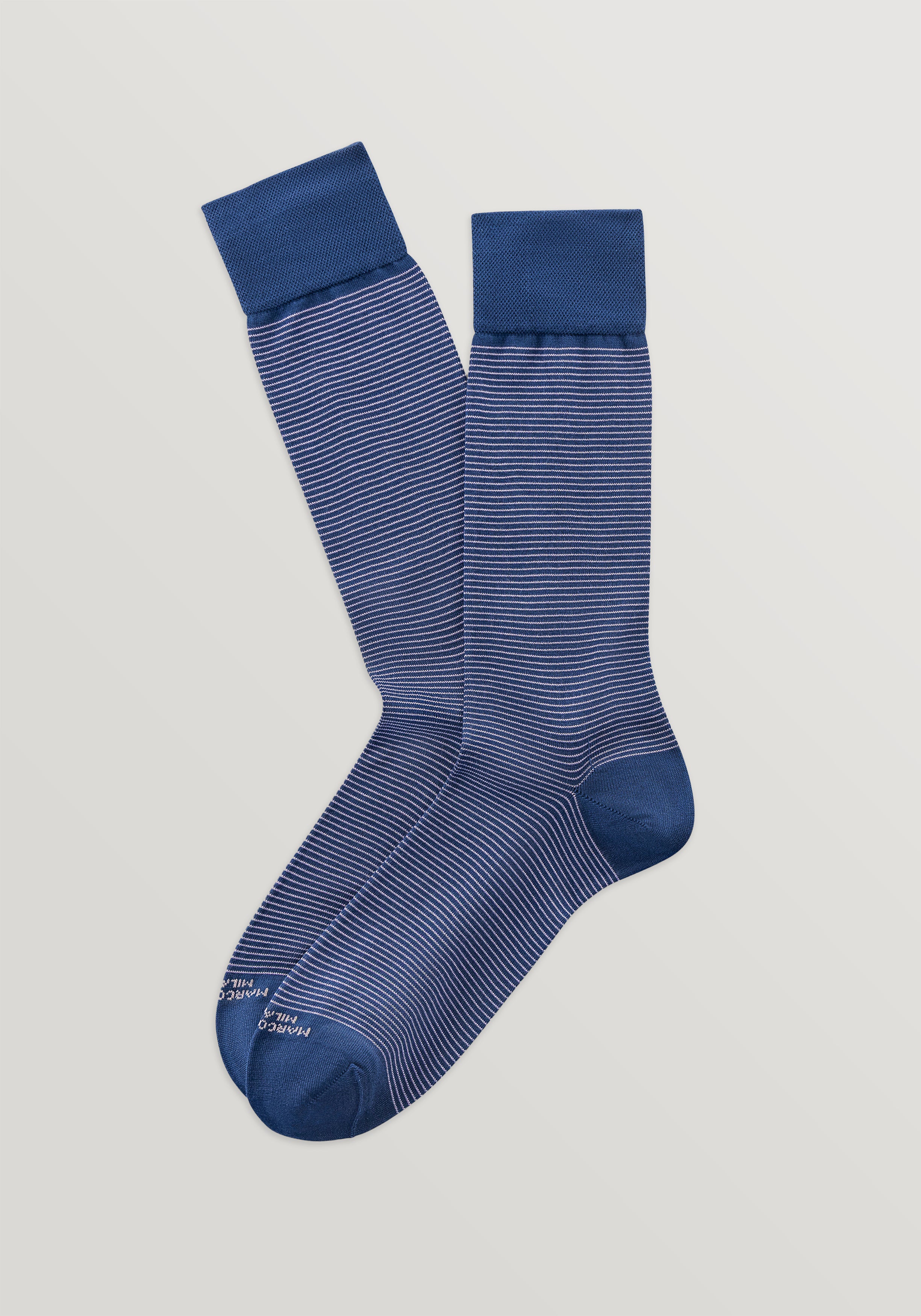 Marcoliani Luxury Stripe Socks - Denim Blue