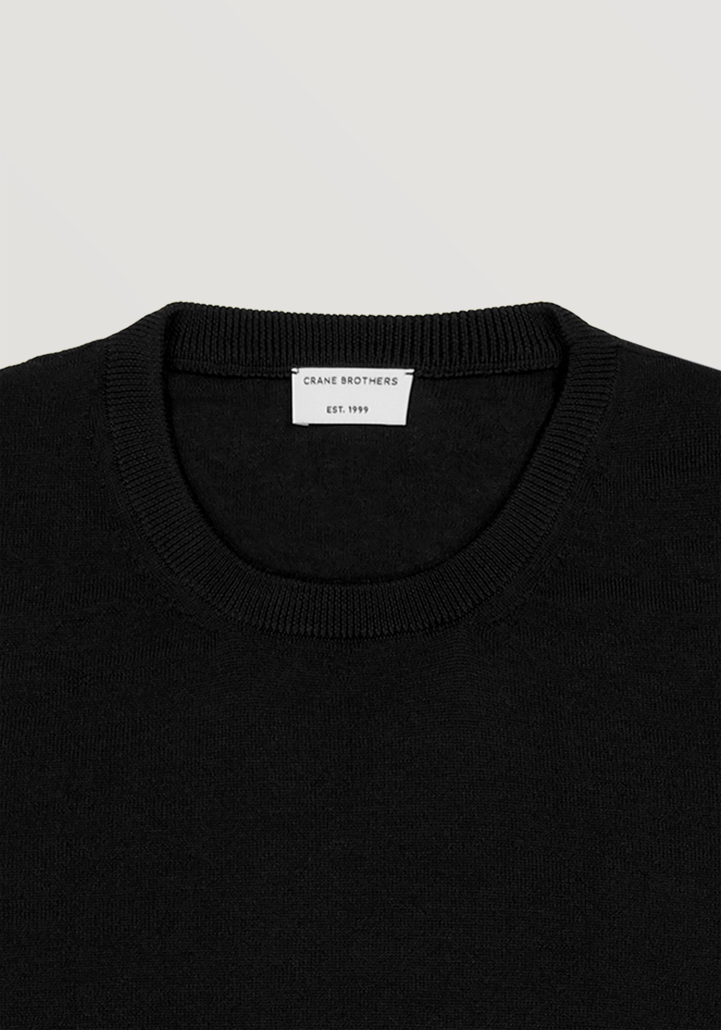 Lightweight Merino Crew Neck Sweater - Black