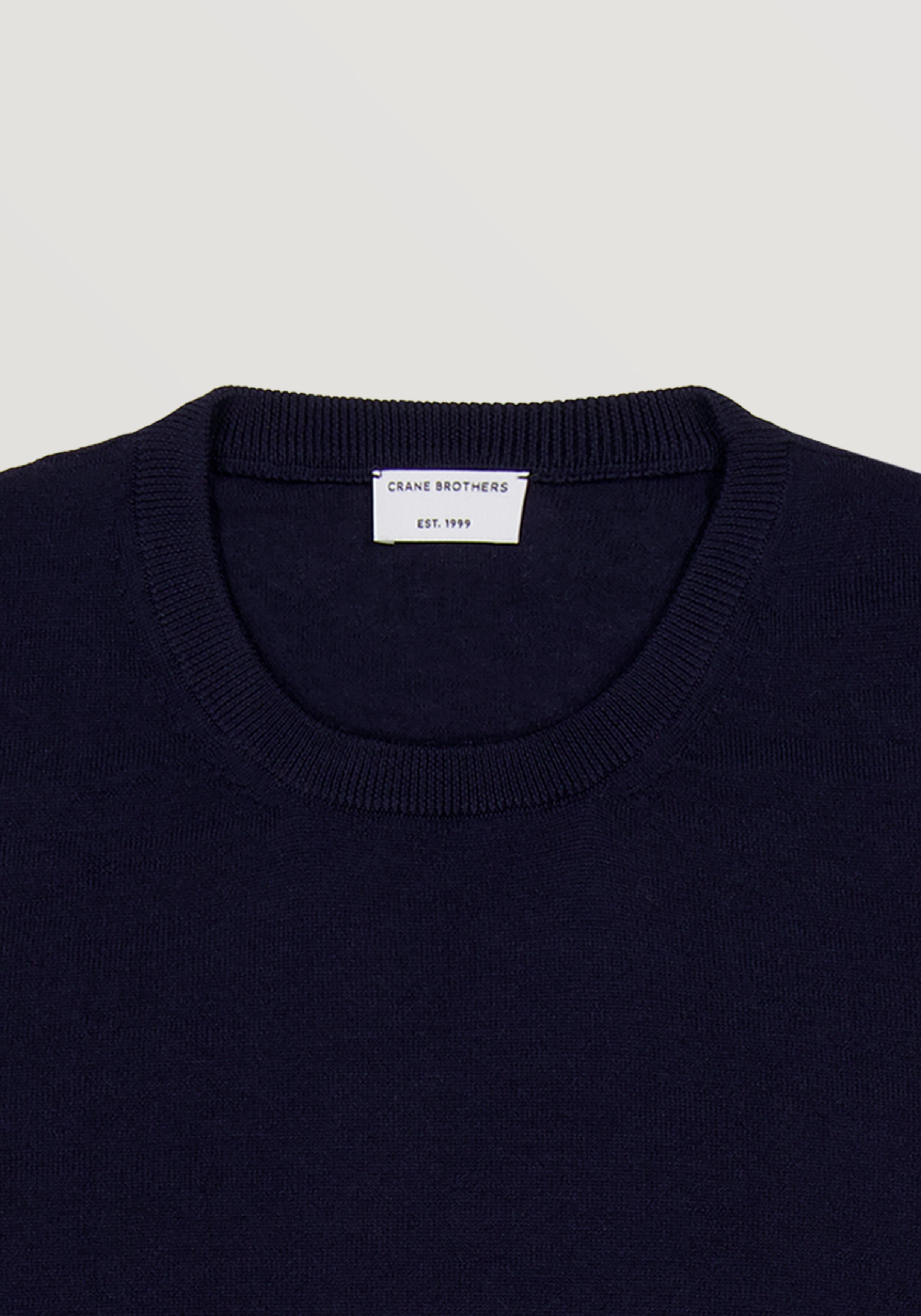 Lightweight Merino Crew Neck Sweater - Navy