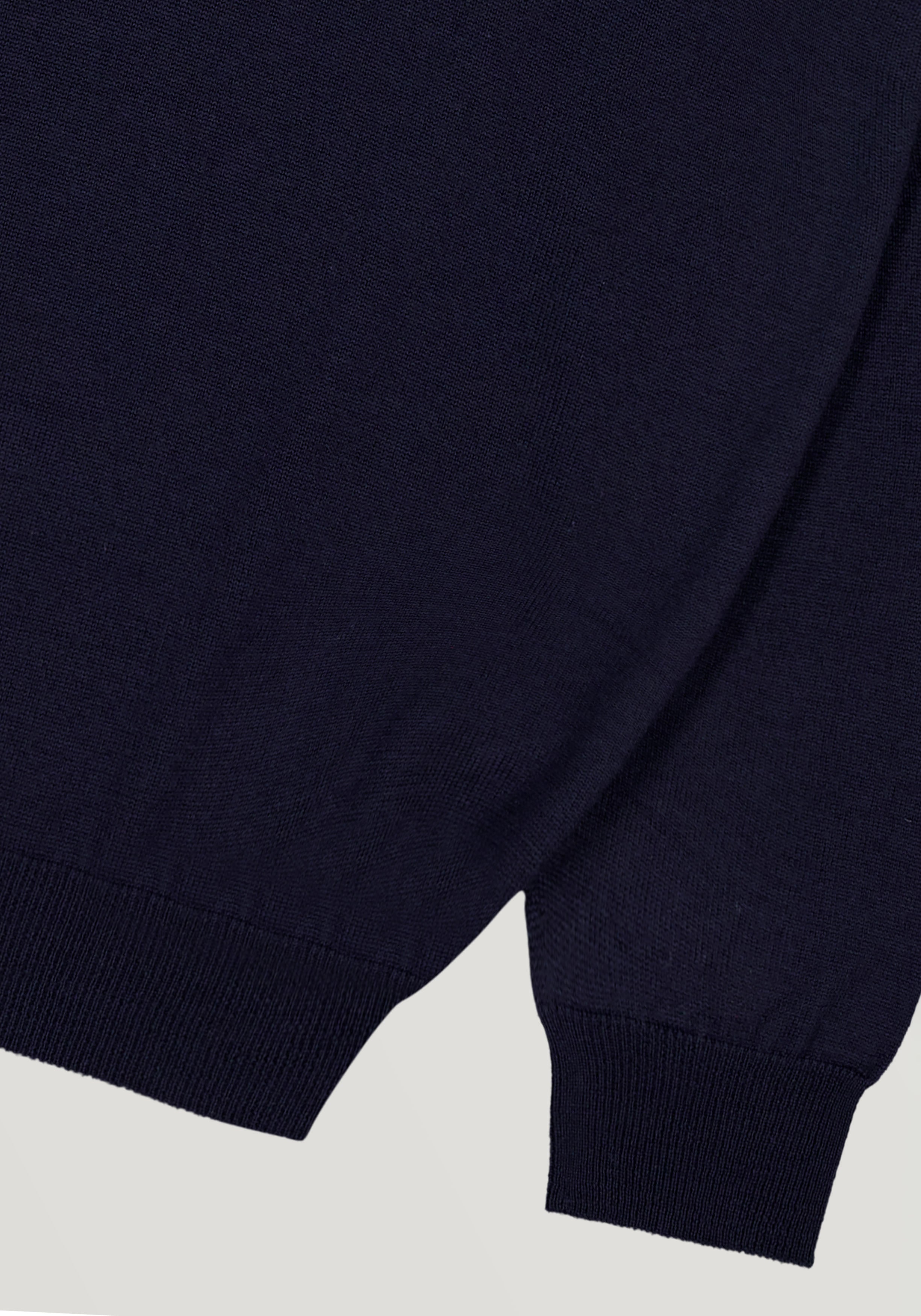 2 Ply Merino Half Zip Knit Sweater - Midnight